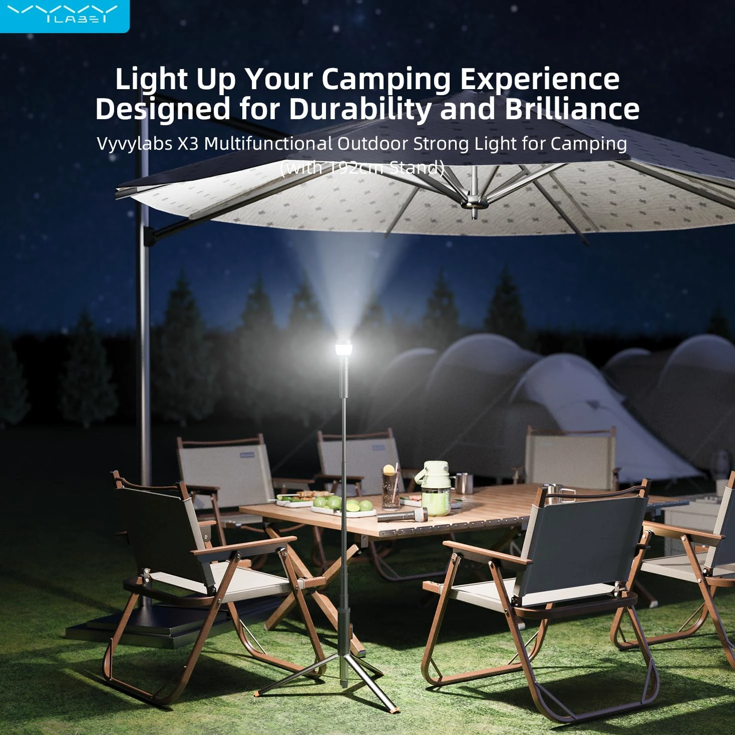 Lámpara de camping con 13400 mAh, luz de camping recargable, altura y ángulo ajustables, 6000 lm, IPX5 impermeable, linterna de camping para camping
