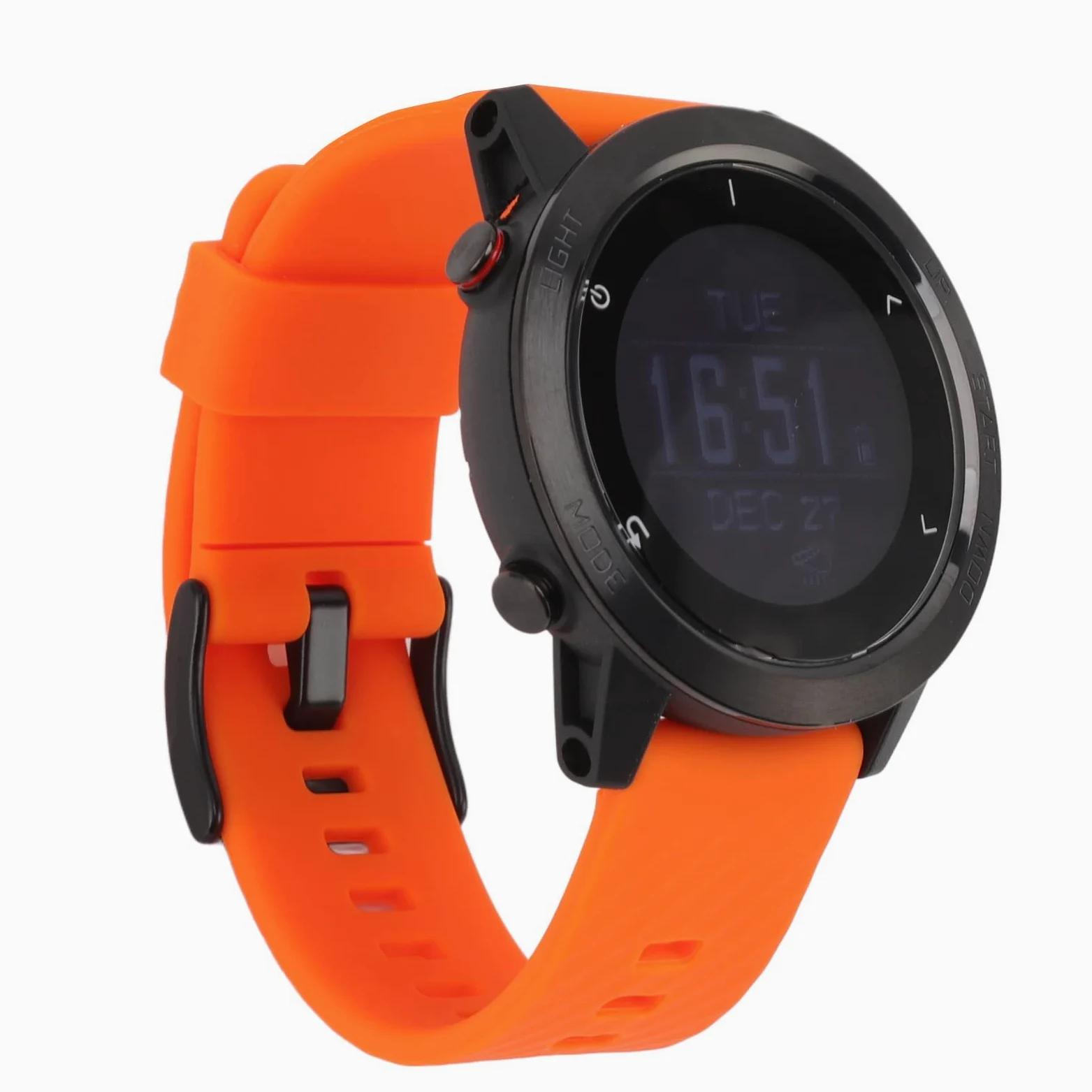 DAUZ Reloj de Ordenador de Buceo, Pieza de Carga USB, Reloj Inteligente Resistente Al Agua con Ubicación de Ruta para Montañismo (Naranja)