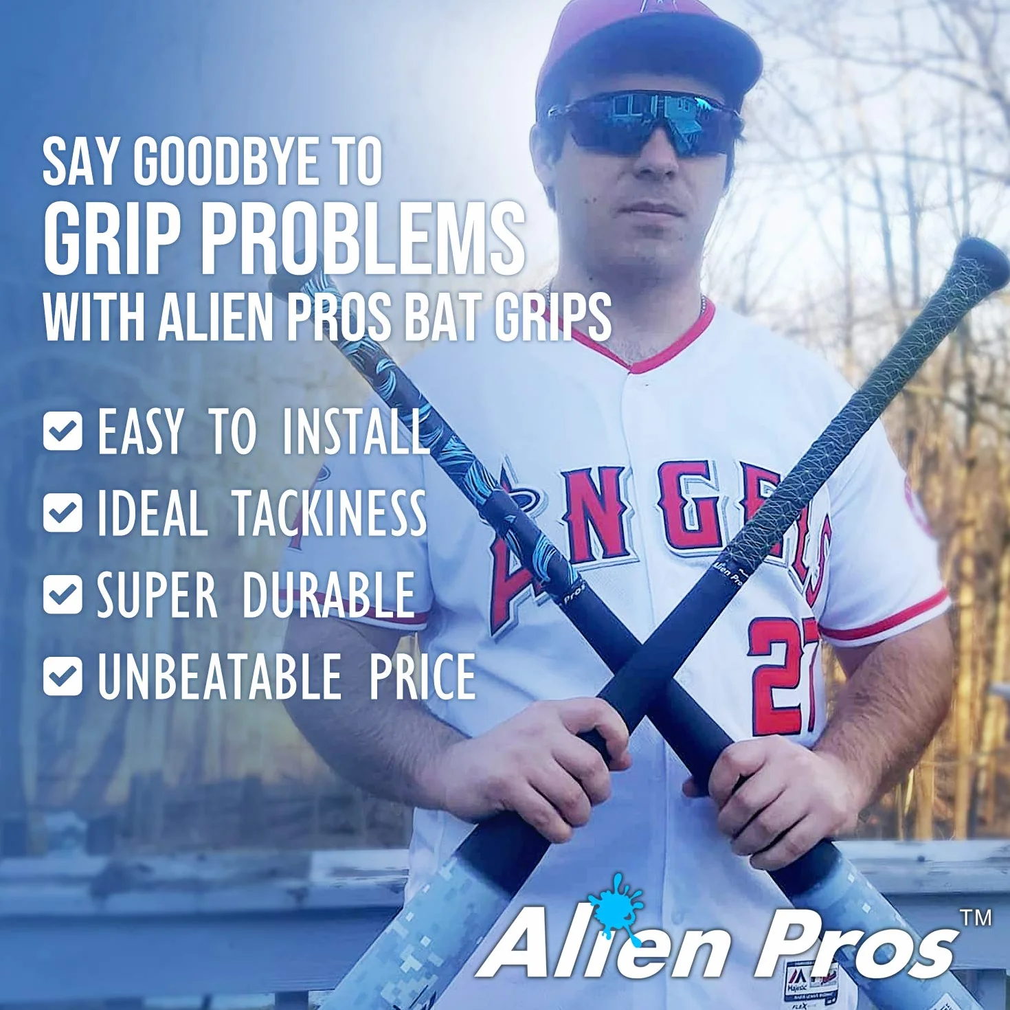 Alien Pros Cinta de Agarre para Béisbol 2 Grips 4 Grips 1.1 mm Esparadrapo Precortado para Bates