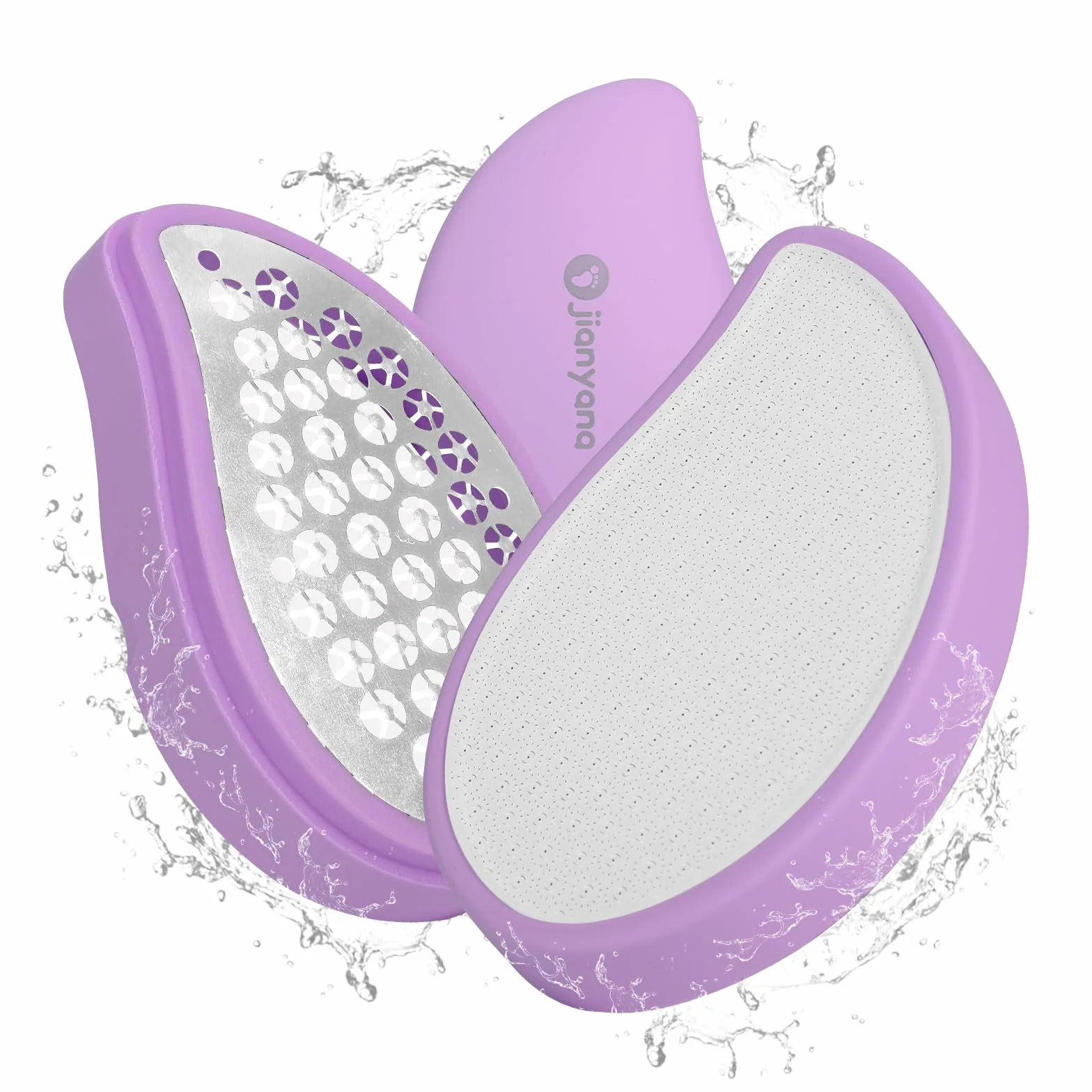 Jianyana Pedicura 2 In 1 Lima Pies Removedor Callos Nanovidrio Piedra Pomez Profesional Manual (Púrpura)