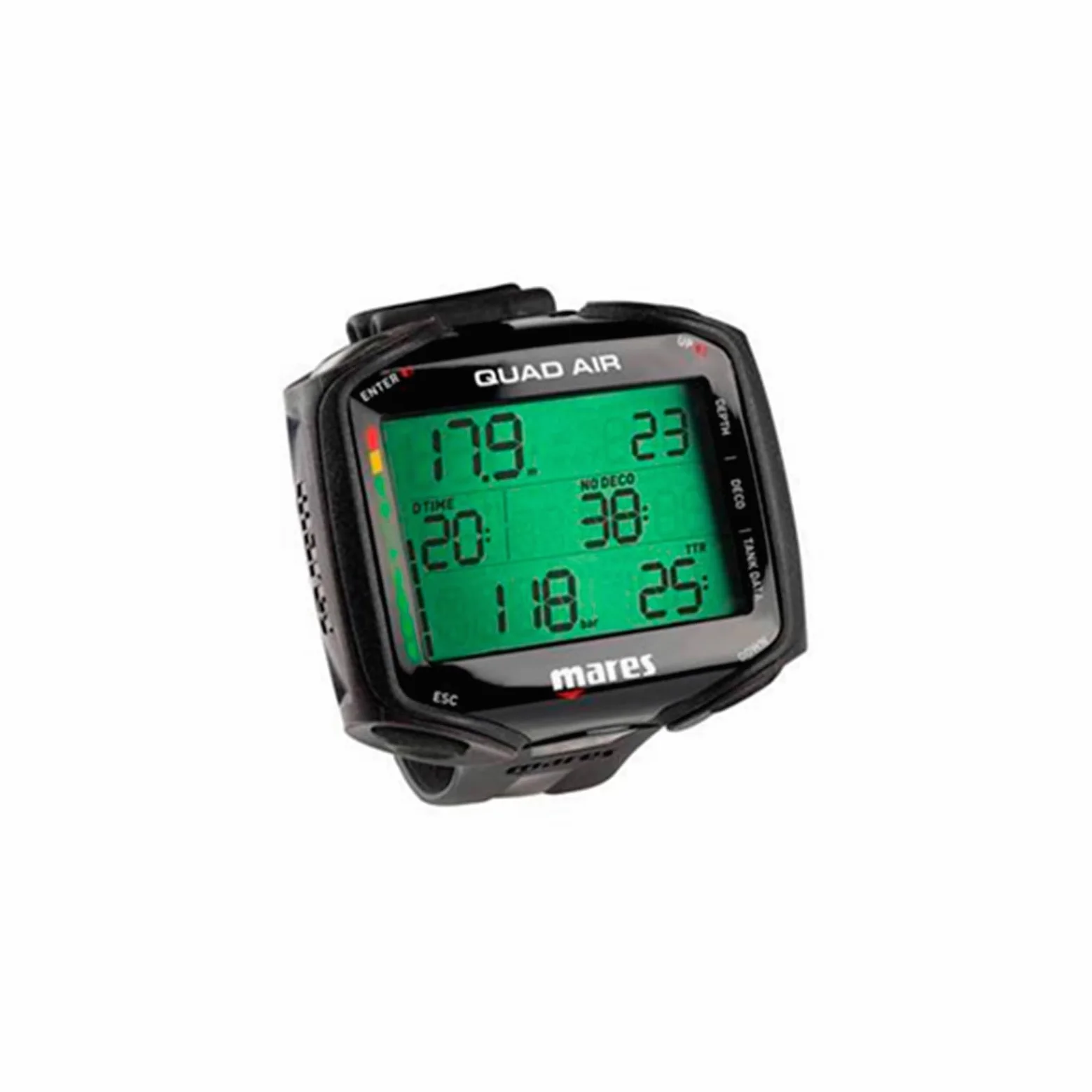 MARES Quad Air Smart Wrist Underwater - Ordenador de buceo subacuático, negro - TBK (414169-BKTB)