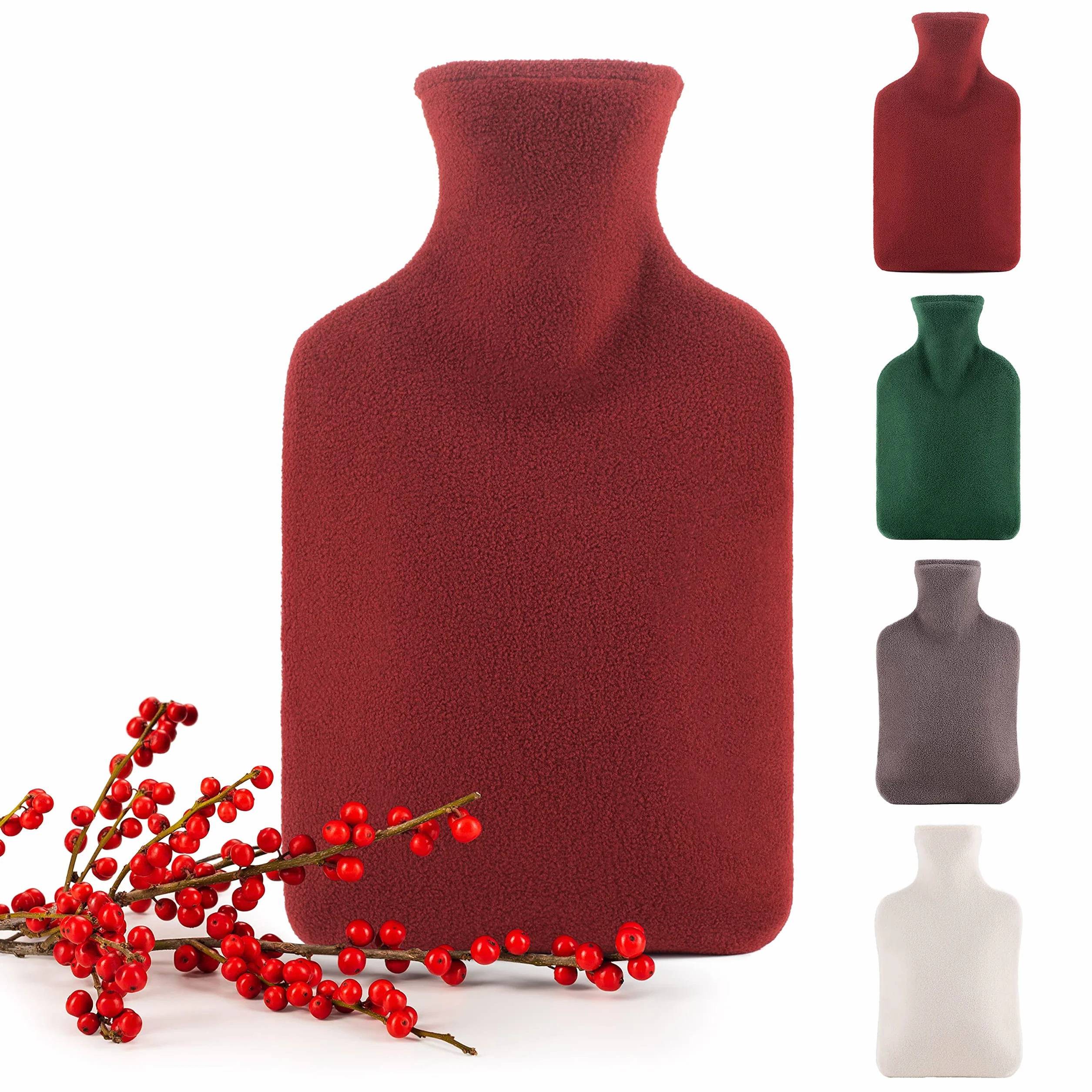 Blumtal Bolsa de agua caliente 1.5 L con tapa blanda - Botella de cama Rojo