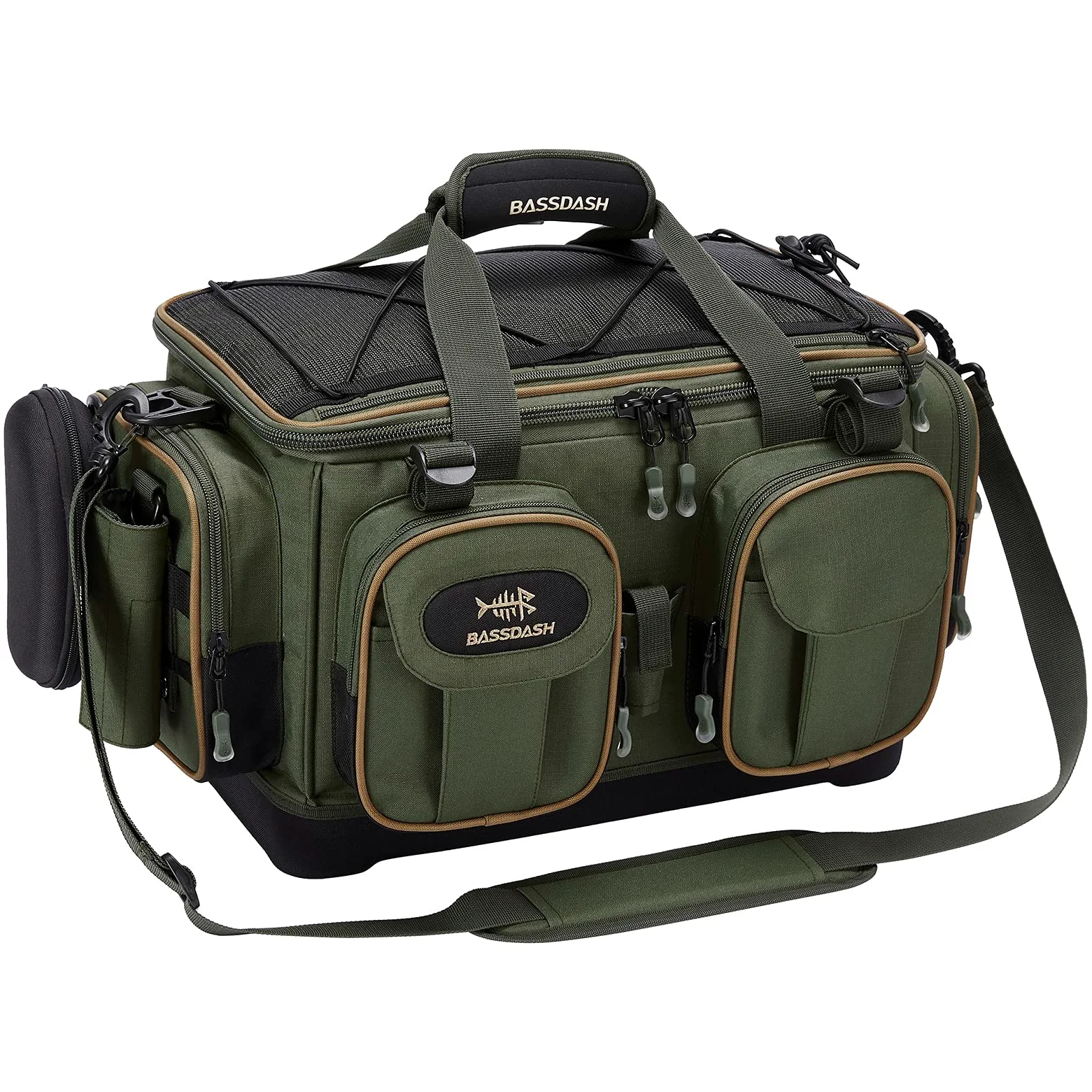 Bassdash Bolsa de Aparejos de Pesca, Bolsas de Pesca de Gran Capacidad,Impermeable y Ligero，con Cubierta de Lluvia Inferior