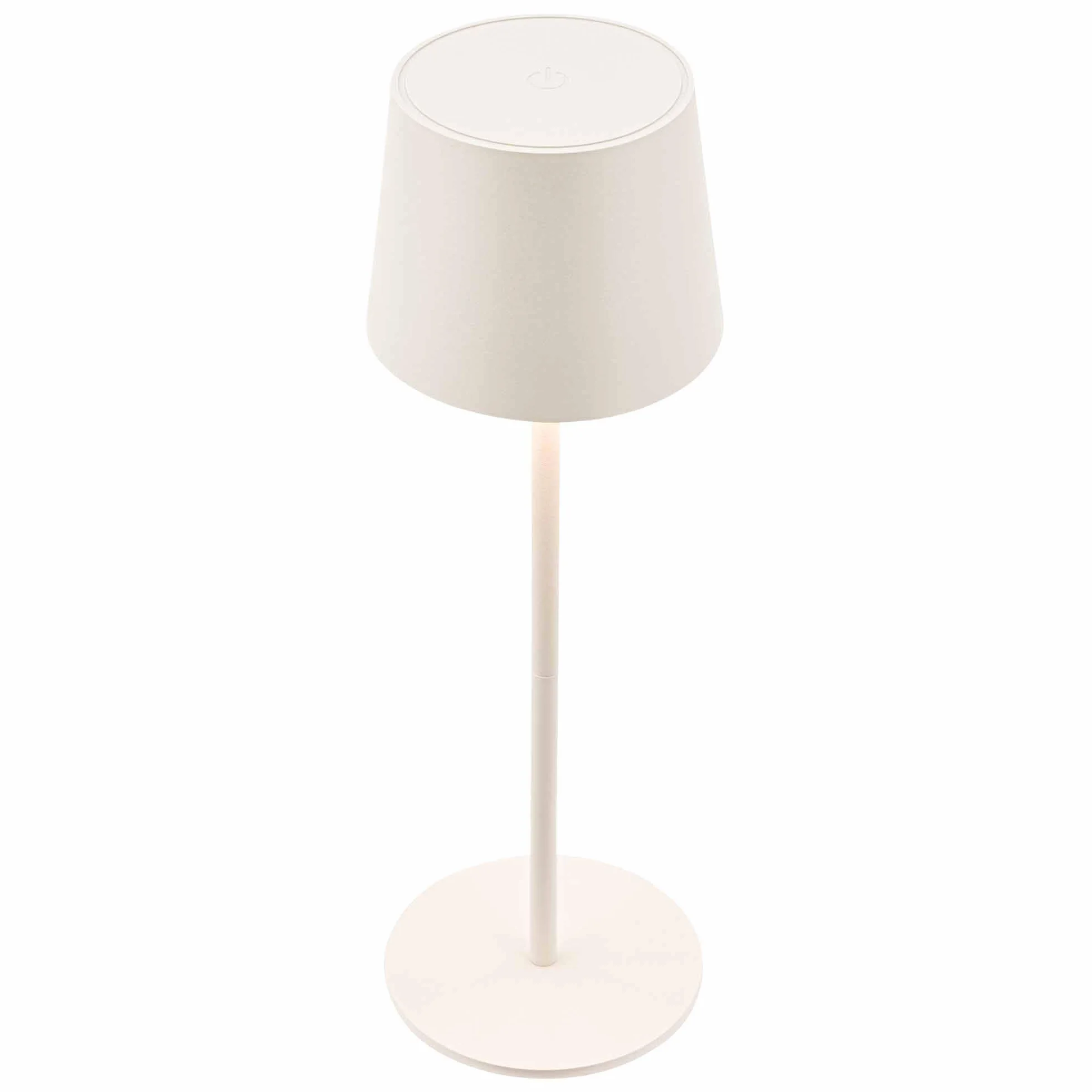 BRILONER Lámpara de mesa LED inalámbrica IP44 con sensor táctil regulable 11x33cm blanco antiguo