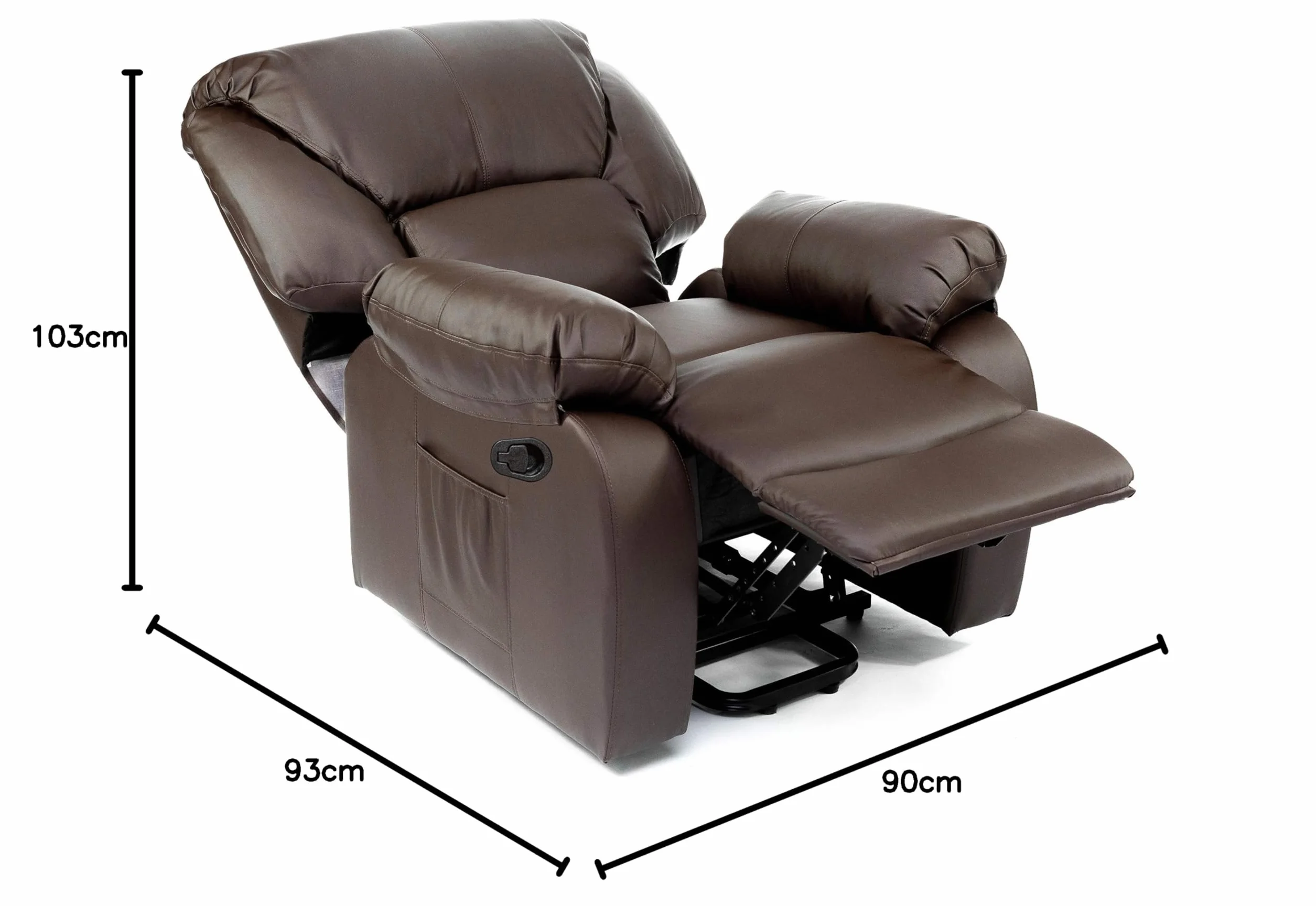 ECODE Sillón de Masaje Relax Monaco, 10 Vibromotores, Reclinación 160º, Calor, Programas Auto, A++