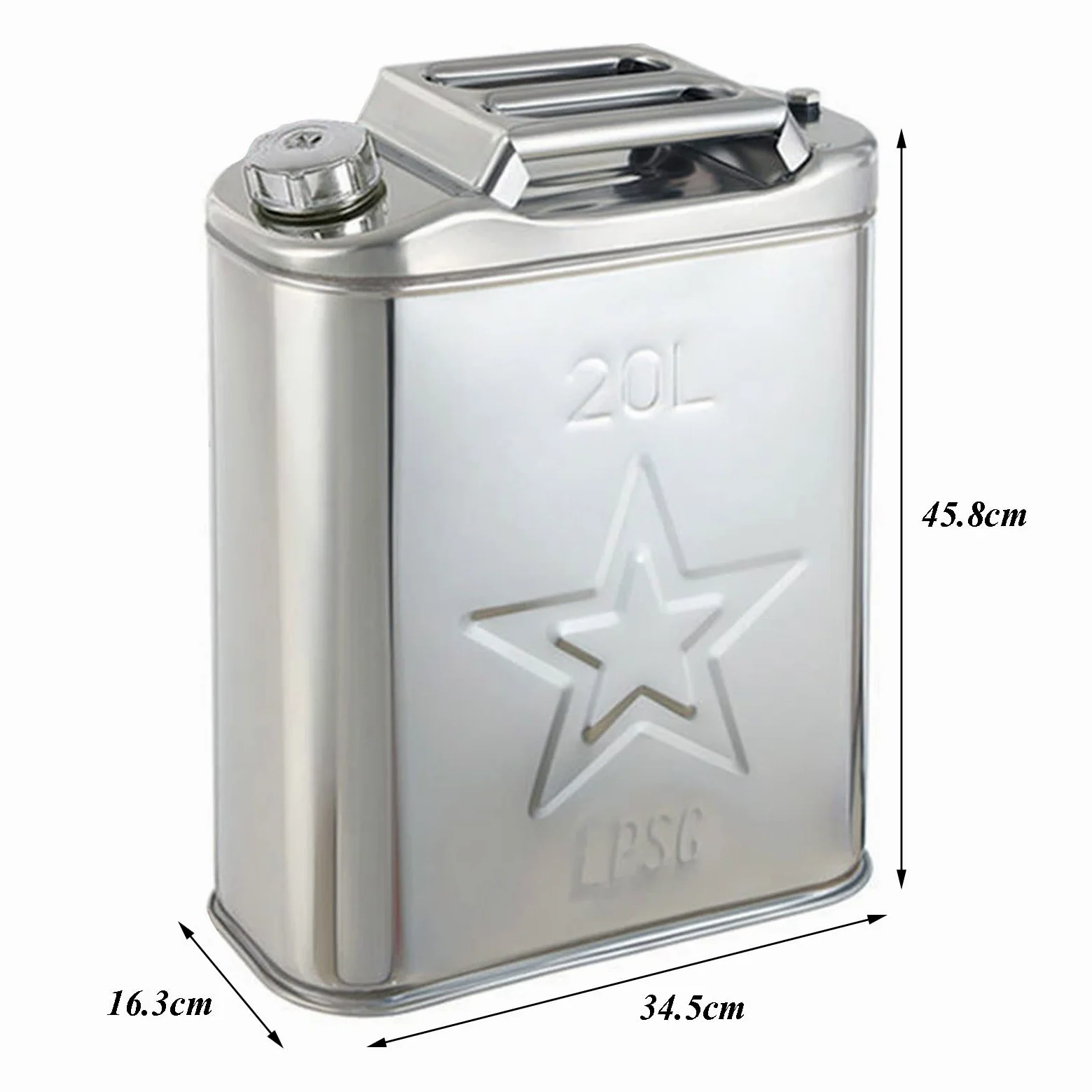 Garrafa bidon de Metal de 20 litros + Grifo para agua, ideal para agua, gasolina y qumicos, tambien como deposito para aire acondicionado, camping, furgoneta y camper
