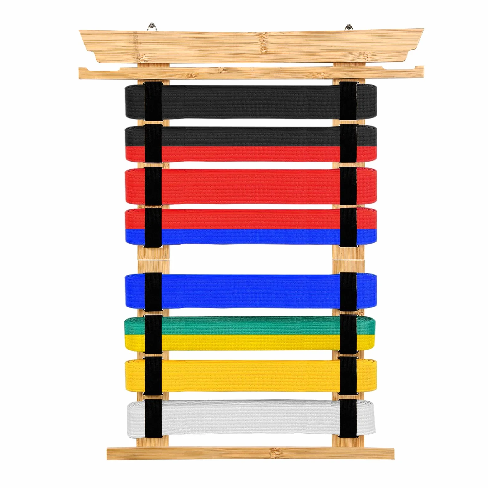 SUMNACON organizador de cinturones de bambú para artes marciales, estante de exhibición de karate y taekwondo