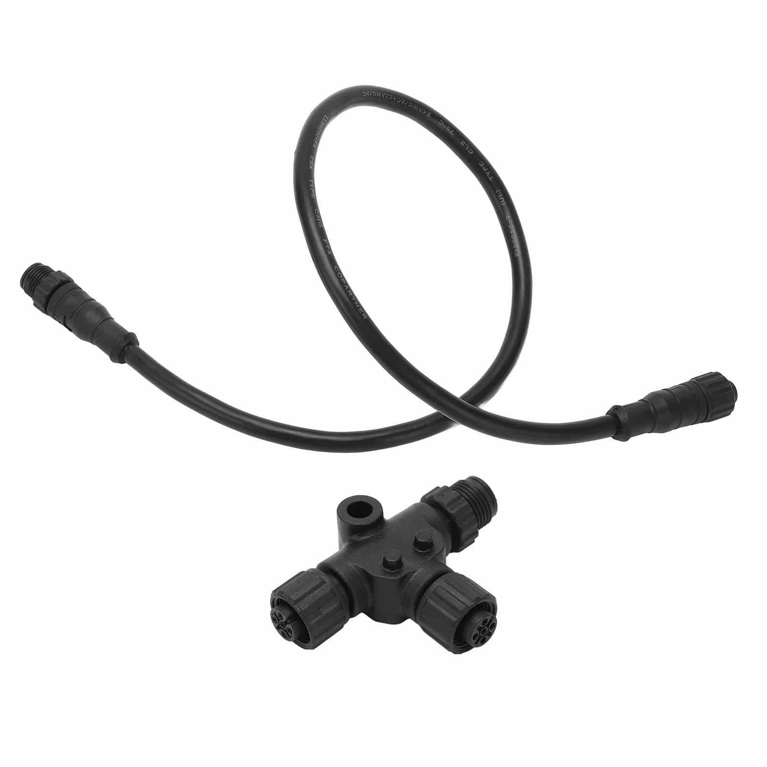 Cable de Bajada NMEA 2000, Cable de Bajada M12 de 0,5 M y 5 Pines con Conector en T, Cable de Extensión de Red NMEA 2000 para Redes Lowrance Networks Simrad