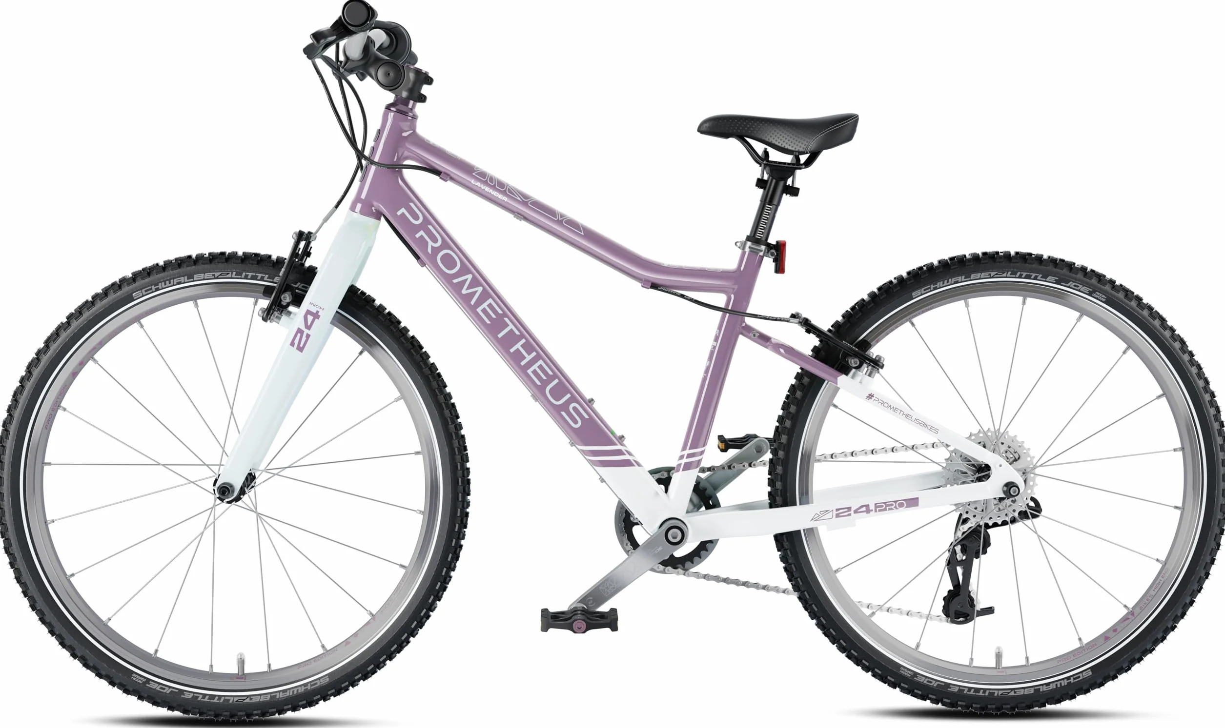 PROMETHEUS BICYCLES Bicicleta Niña 24 Pulgadas Aluminio SRAM X4 8 Velocidades Morado Blanco