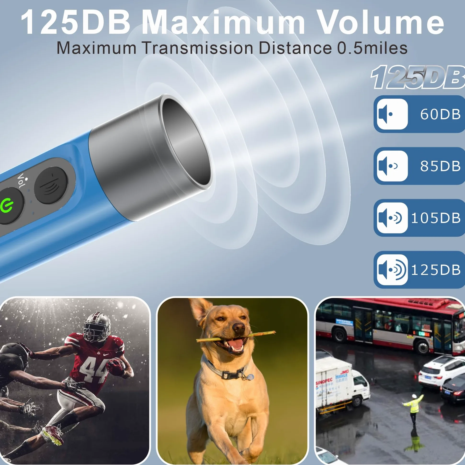Silbato electrónico IPX5 máximo de Sonido 125db, batería de 1000 mAh para Entrenadores, Profesores, Silbato Deportivo