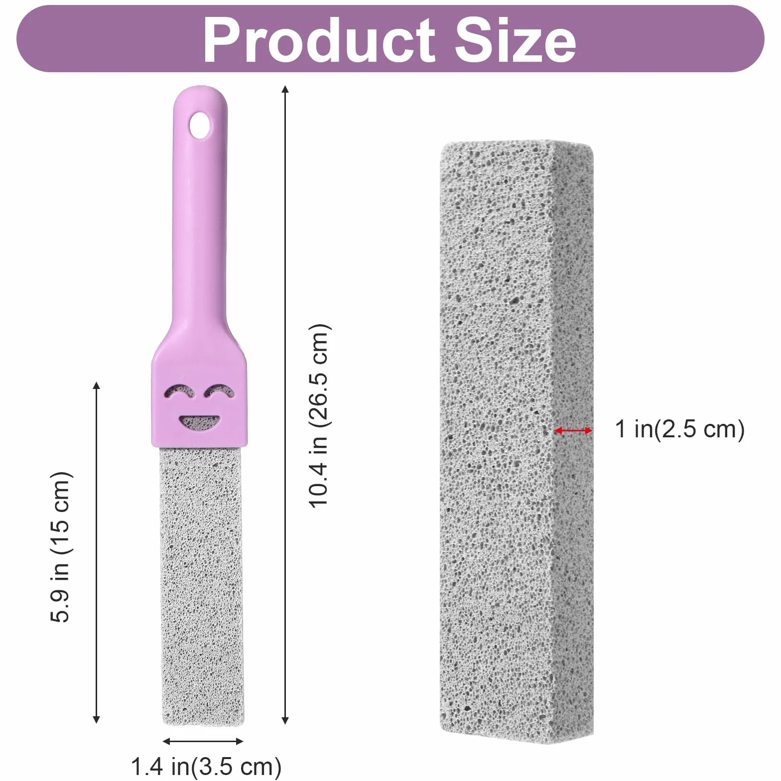 Pumice Stone Toilet Cleaner 4 Piezas Piedra Pómez con 2 Asas Rosas para Inodoro,Horno,Piscina,Barbacoa,Bañera