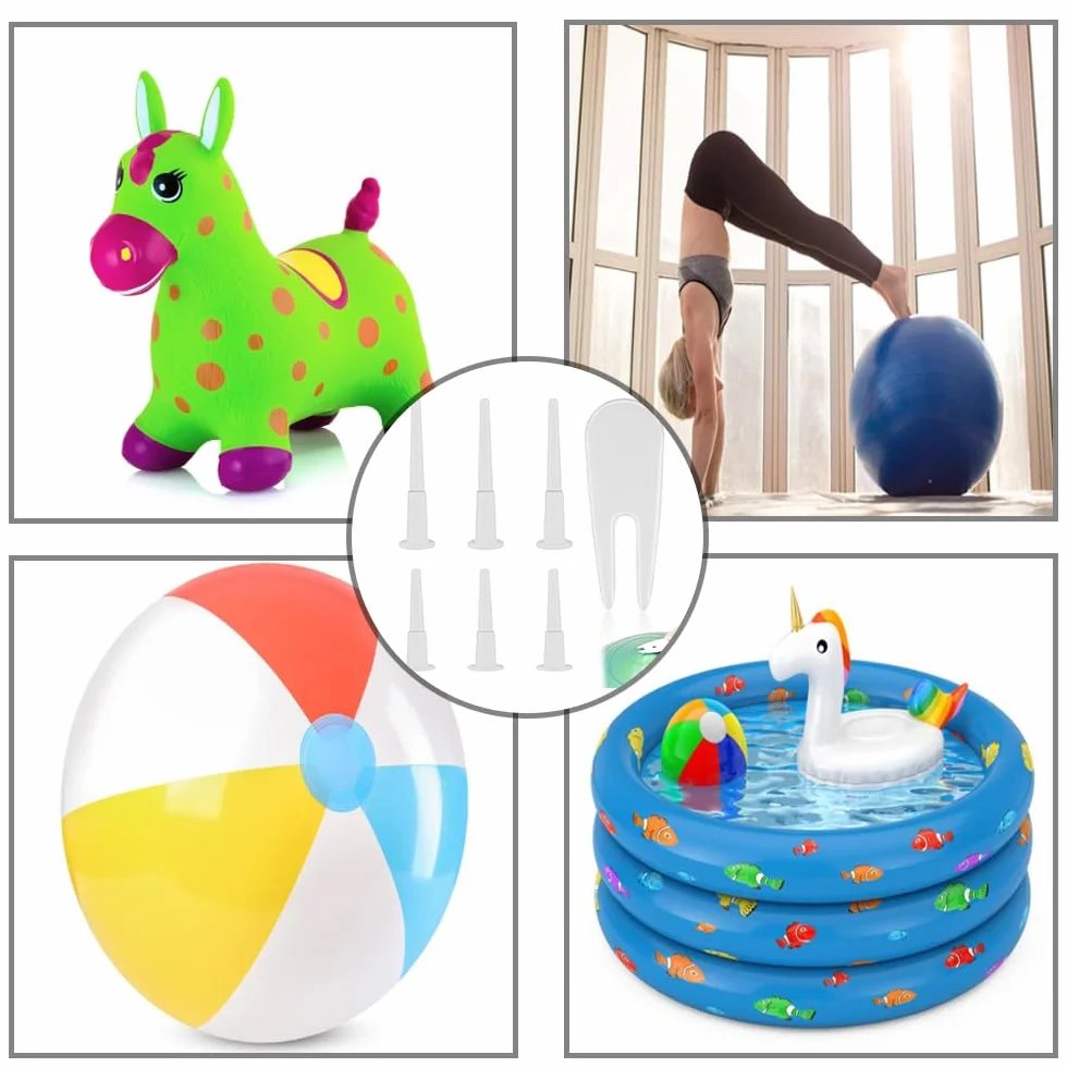 6 Piezas Enchufe de Bola de Ejercicio, Tapón de Aire de Ejercicio, Pin de Tapón Aire de Bola Ejercicio, Enchufe de Bola de Yoga, con Removedor de 1 Pieza