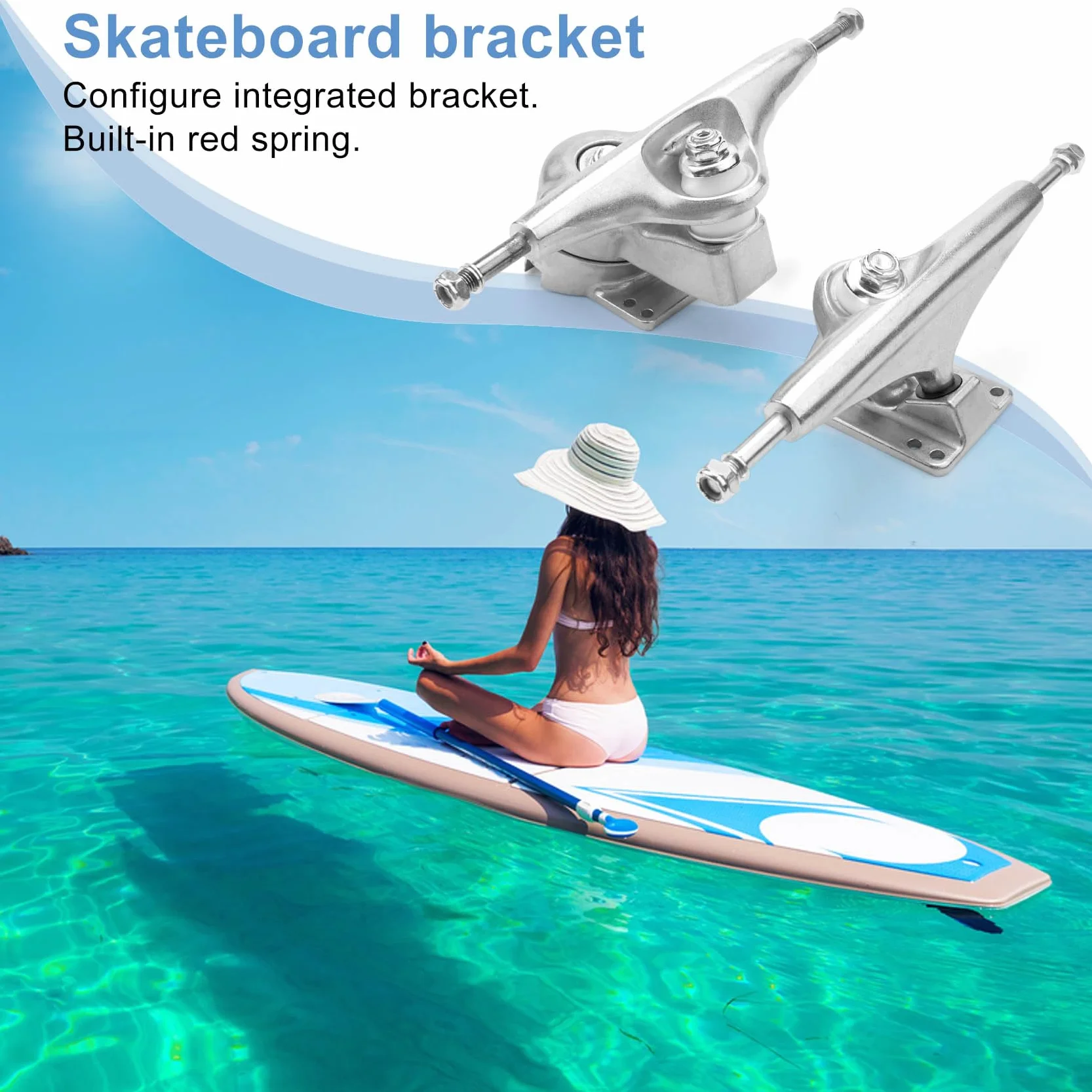Land Surf Skateboard Eje para S6 Rojo BruCke Surfskate Skateboard Adapter,Plata Junta Set