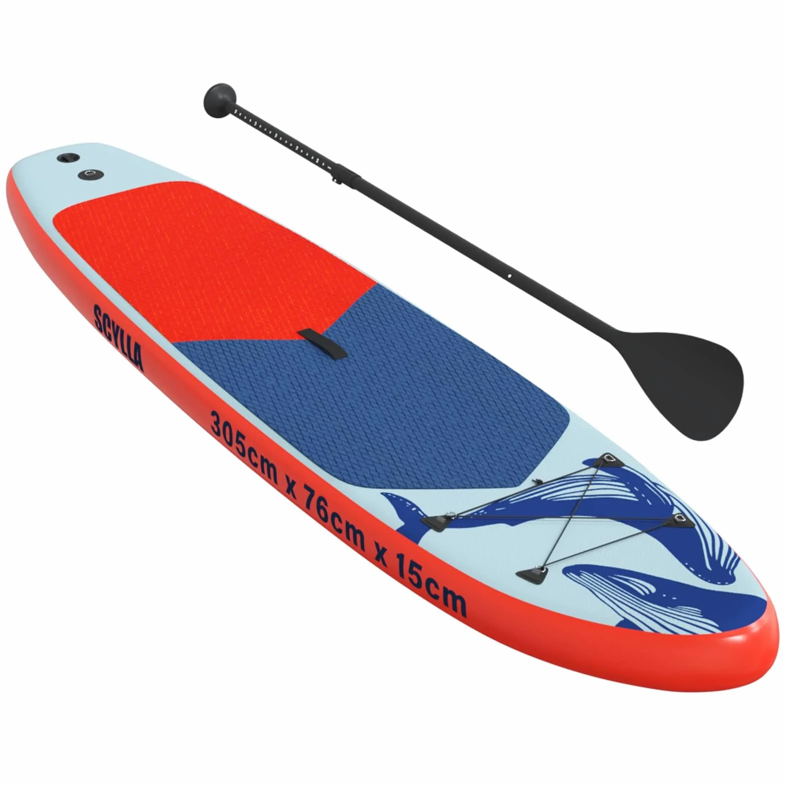 vidaXL Tabla de remo inflable con patrón de ondas de PVC para deportes acuáticos de verano
