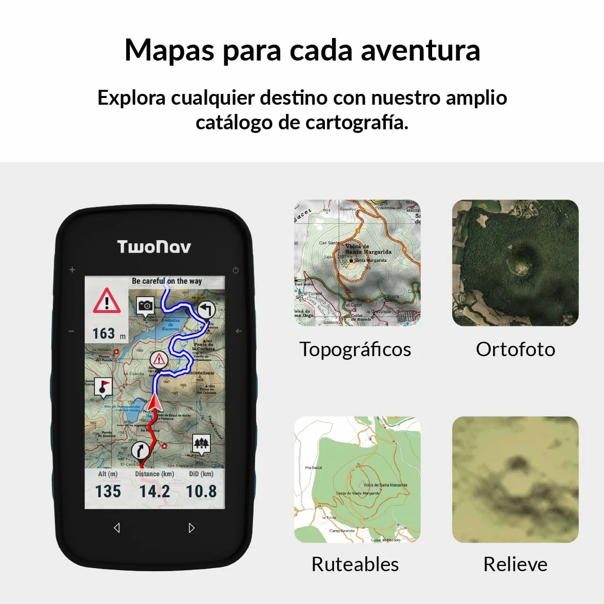 TwoNav Cross Plus (64 GB) + Mapa Completo España IGN Topo 1:25.000 Instalado, GPS con Pantalla 3.2 Pulgadas para MTB, Ciclismo, Trekking o Senderismo
