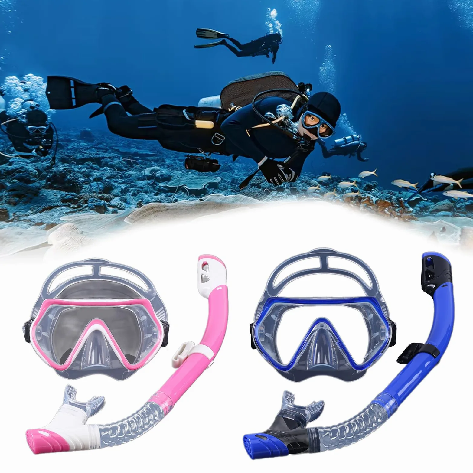 Equipo de esnórquel para buceo, esnórquel, gafas antivaho, gafas para piscina, esnórquel