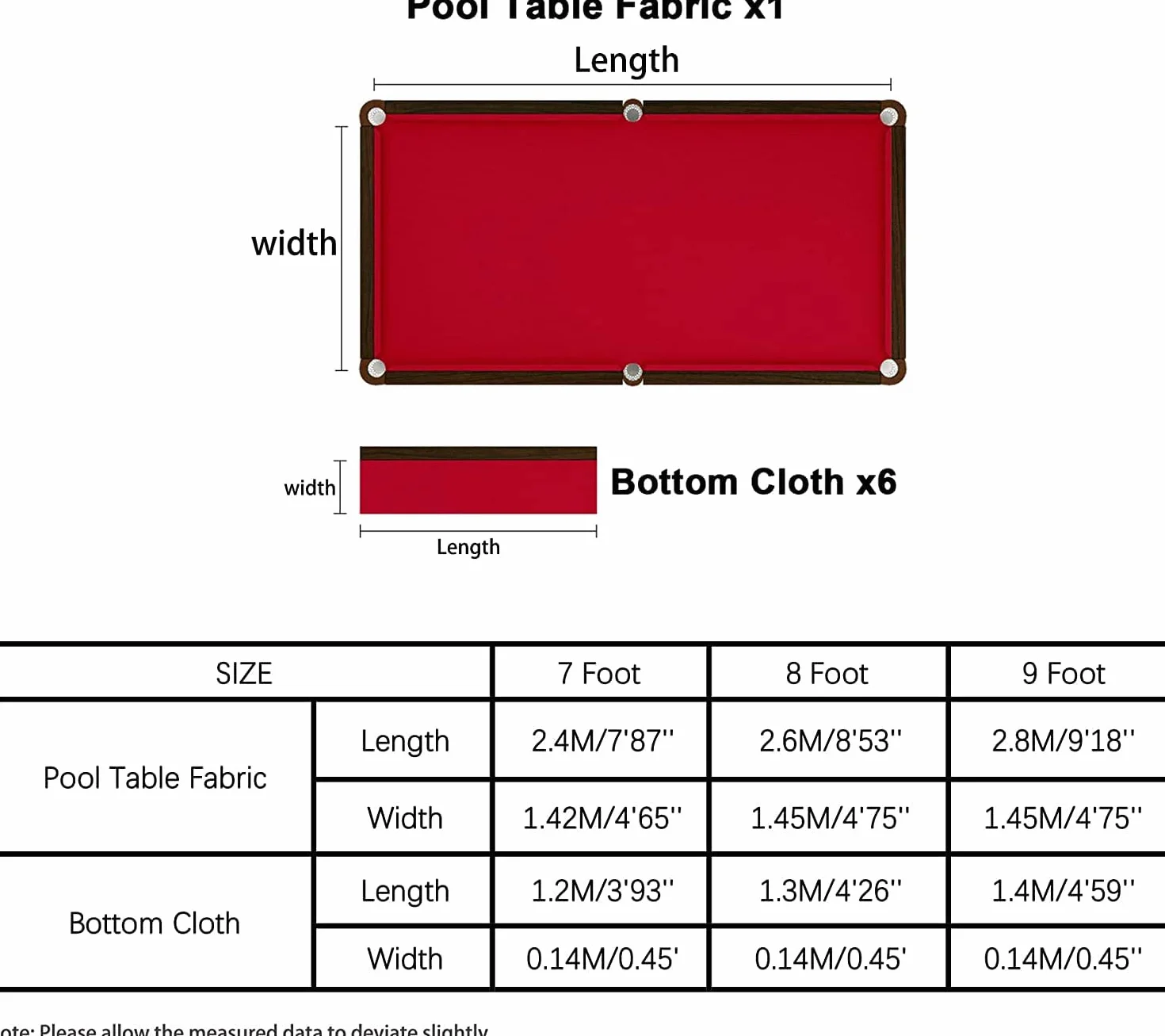 Fieltro profesional para mesa de billar 7/8/9 pies, tela de billar interior con tira acolchada, 3 colores