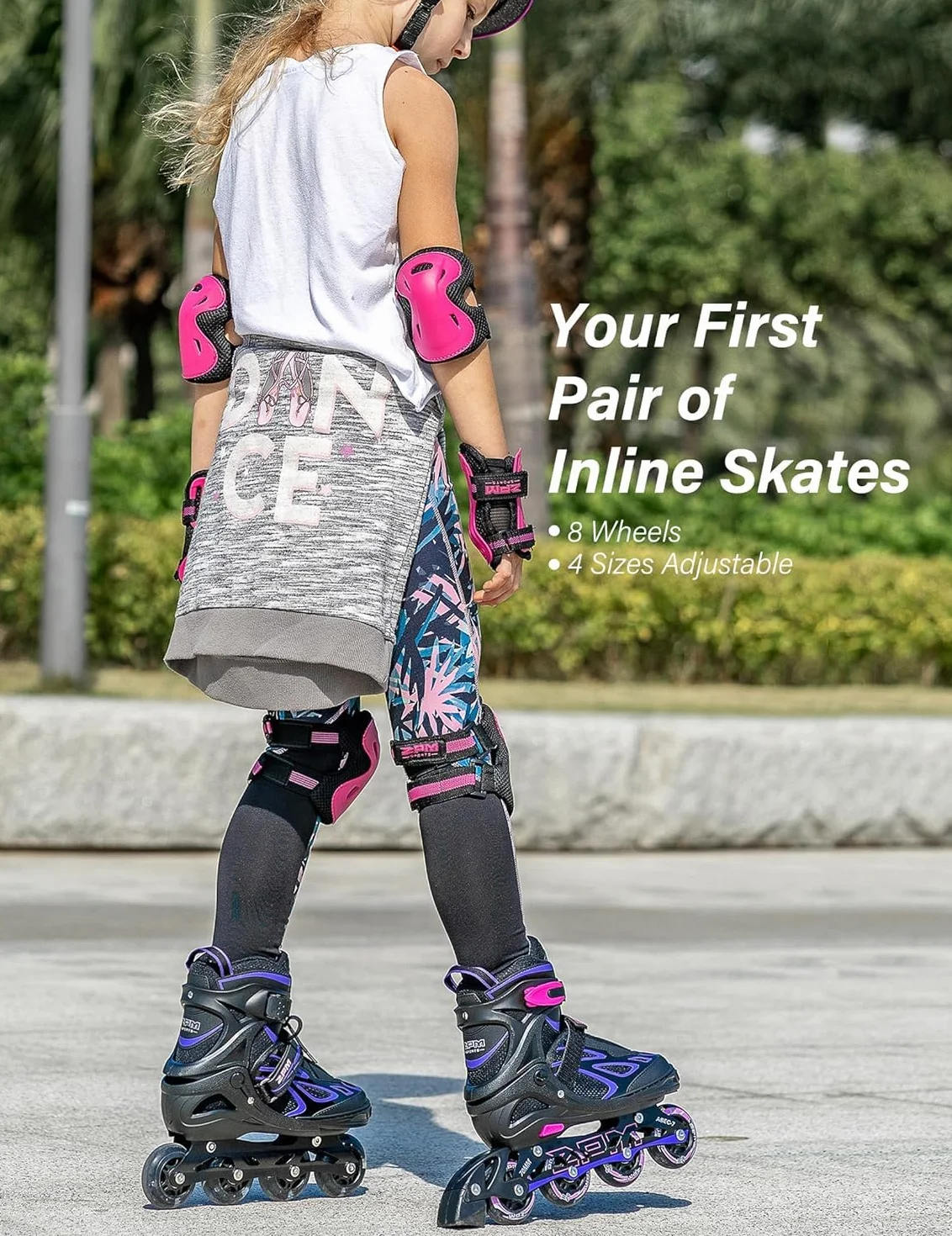 2PM Sports Patines en Línea Ajustables para Niños, Tallas 30-44