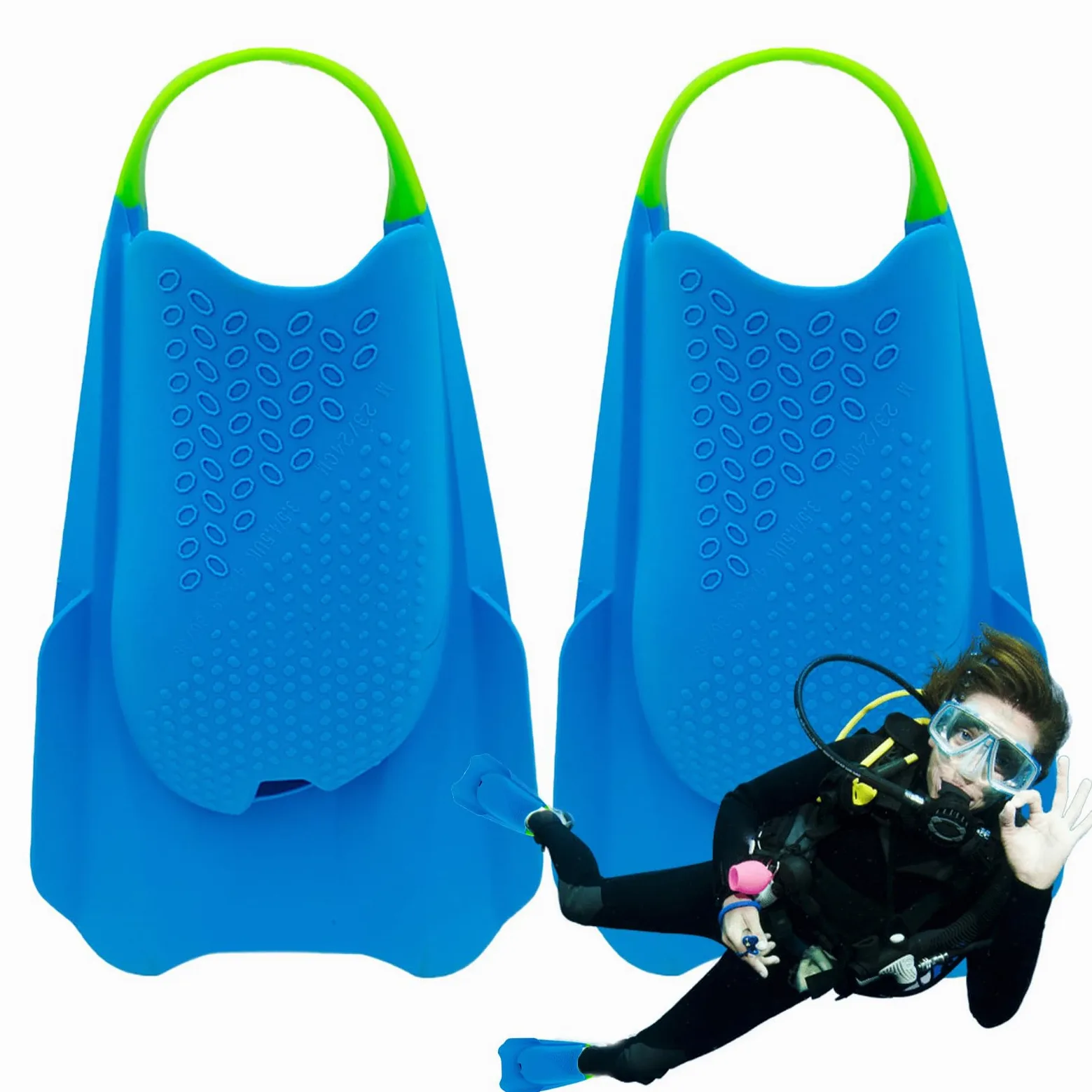 Aletas De Pala,Aletas De Tacón Abierto Portátil Corto | Aletas De Tamaño Viaje - Adecuado Para Hombres Y Mujeres Para Uso En Piscina, En El Mar, Buceo, Buceo, Buceo, Natación Y Entrenamiento