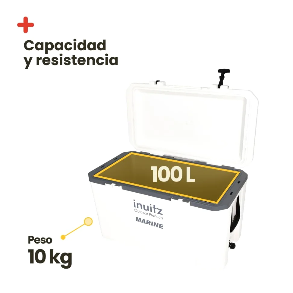 Inuitz Nevera Portatil Grande 100L – Conserva el frío Durante Más Tiempo con Esta Nevera Camping– Ideal para jornadas intensas de Pesca - Ideal para Nevera Camping