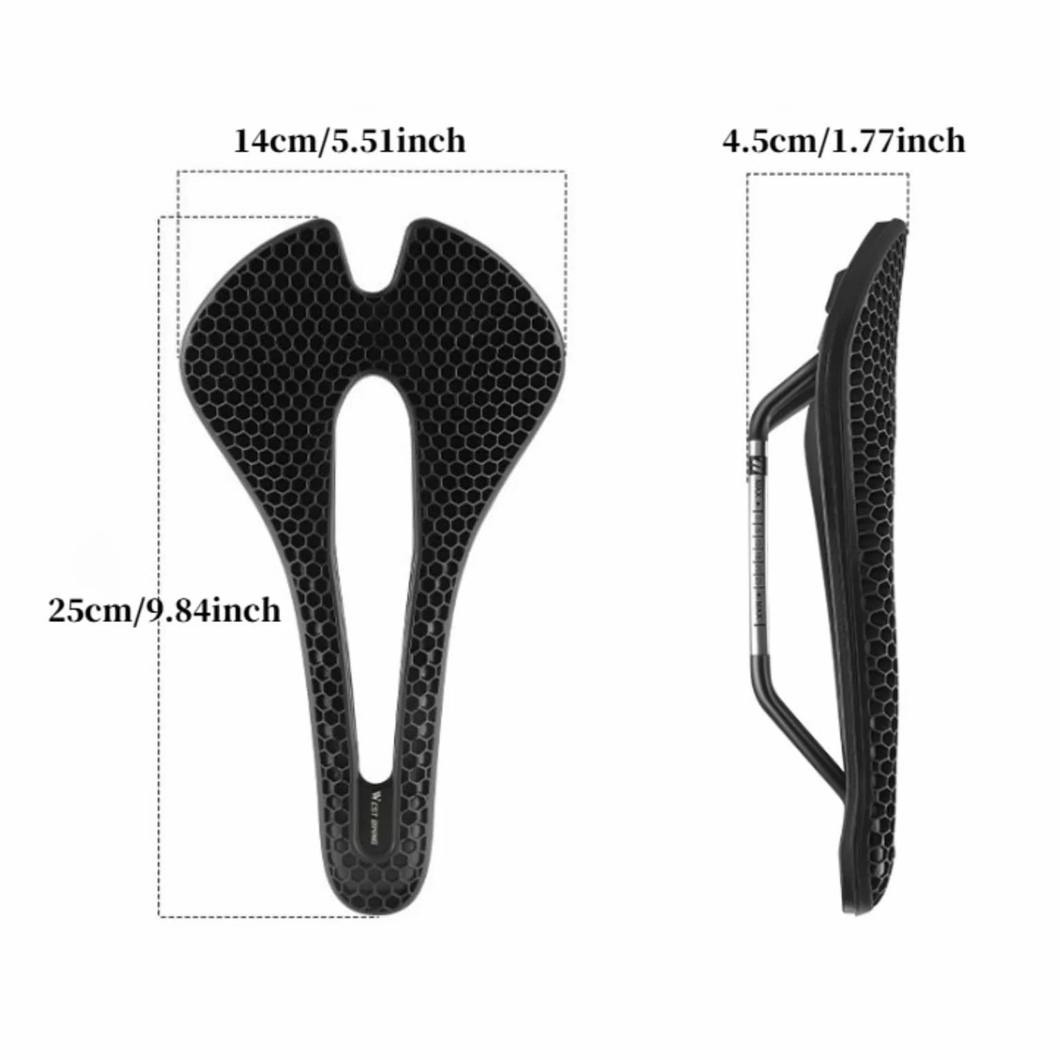 Sillín de bicicleta impreso en 3D, fibra de carbono, ligero, absorción de golpes, asiento de bicicleta para bicicleta de carretera