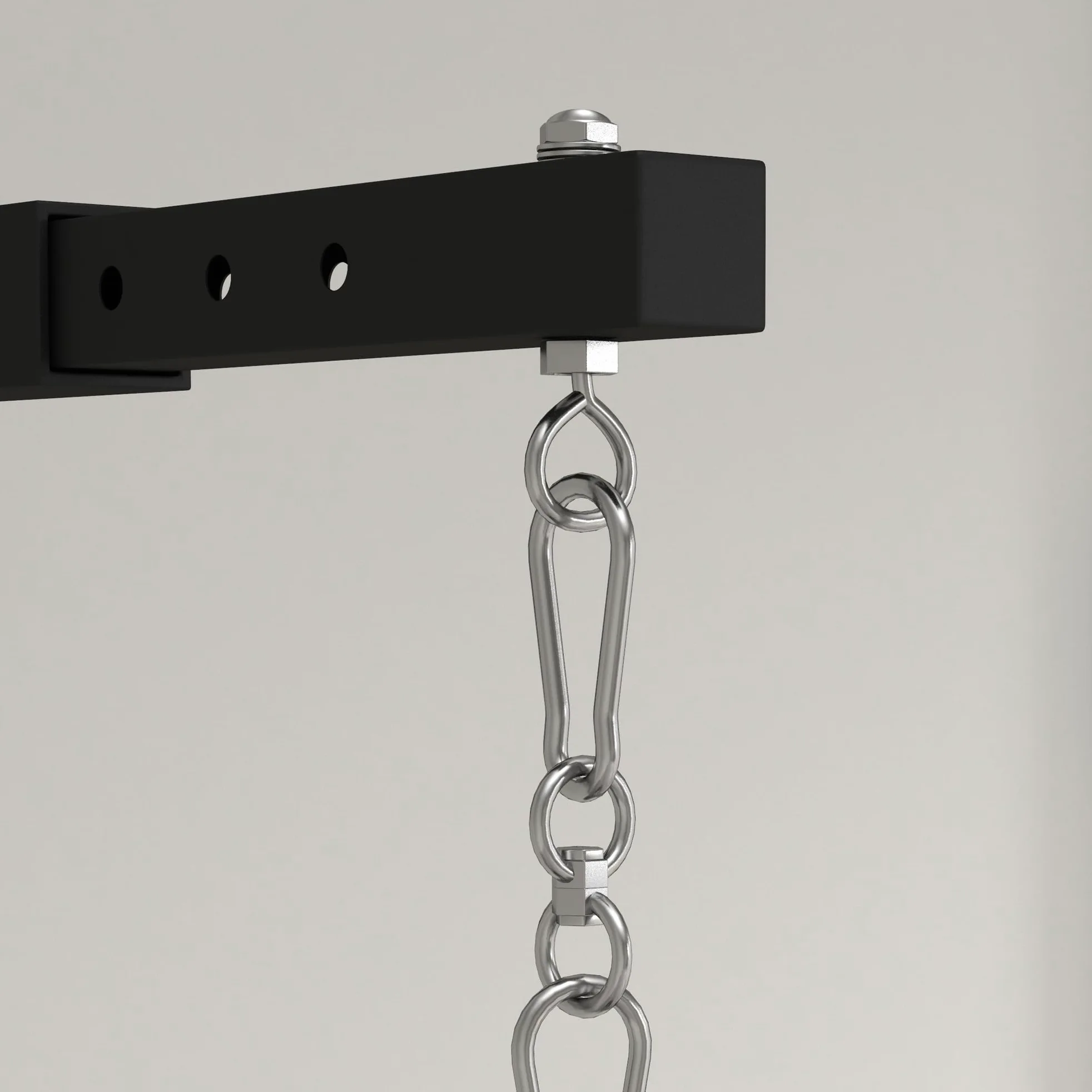 SPORTNOW Soporte Saco Boxeo de Pared, Distancia Ajustable 45-65 cm, Gancho Giratorio 360°, Cadenas, Carga 60 kg, Negro