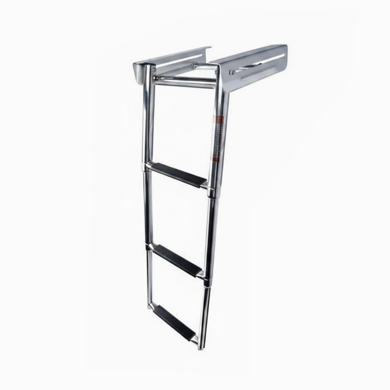 B Baosity Escalera Marina Plegable Extensible Antideslizante Acero Inoxidable 316 Retráctil Bajo con Cuerda Elástica Adecuada para Yates Lanchas Rápidas Pontones Embarques en Muelle, 3 Pasos