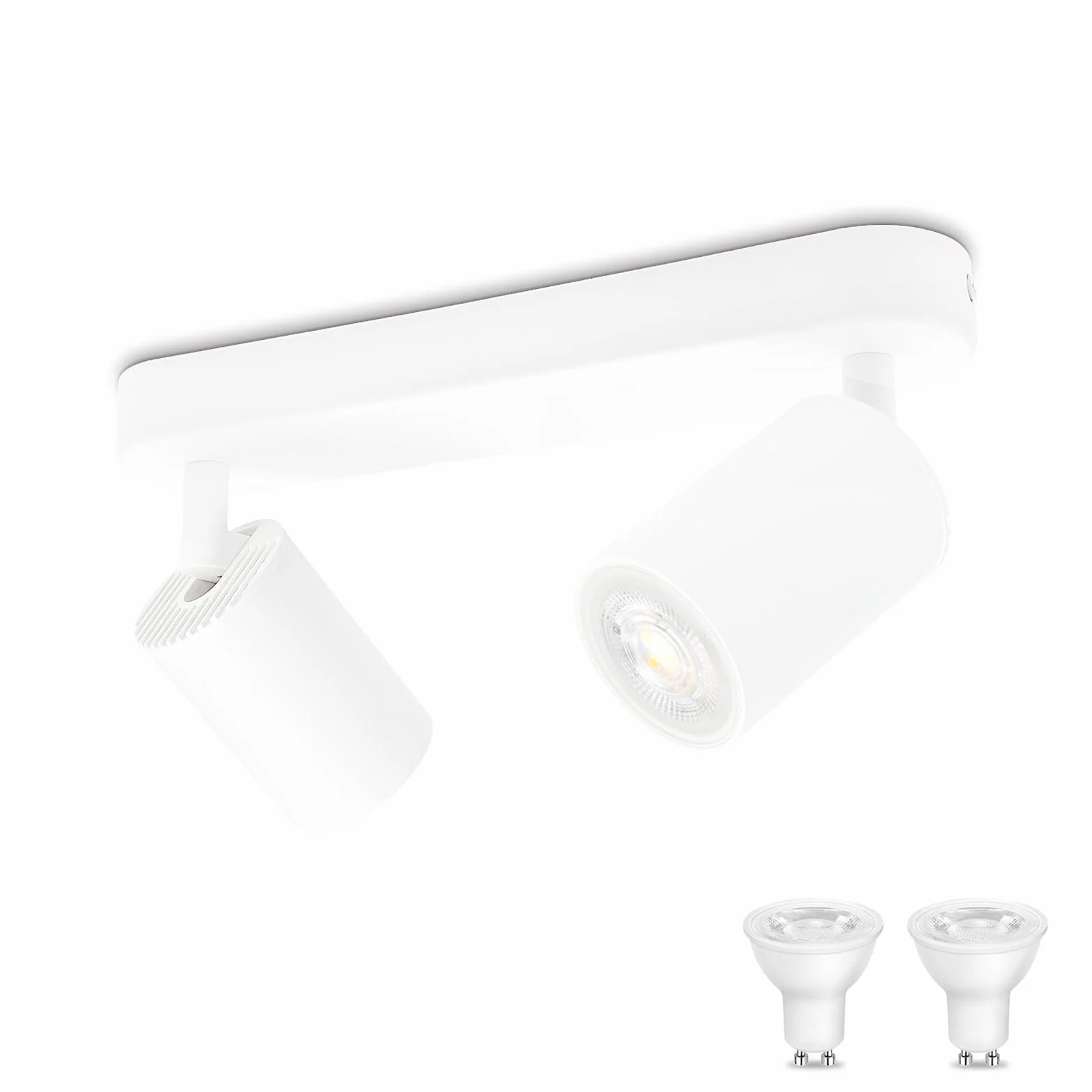 KYOTECH Lámpara de techo LED 5W orientable giratoria GU10 3000K 420LM 2 focos
