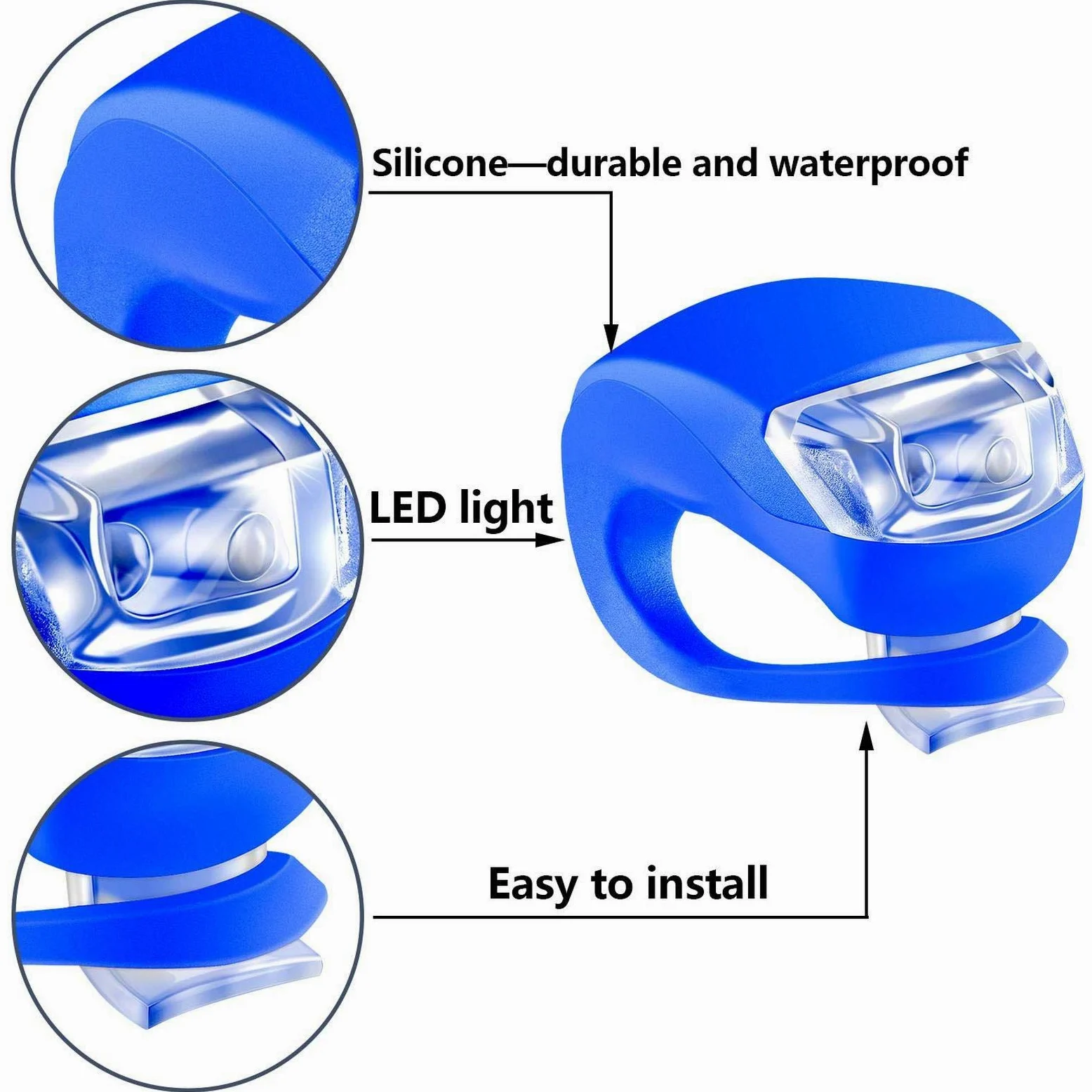 EISTEE Luces for Bicicleta, Luces for Bicicleta, Luces for Bicicleta, Luces for Bicicleta, Luces LED Impermeables for Bicicleta, Luces Delanteras y traseras Surtidas de 16 Piezas