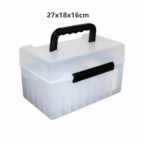 Caja de herramientas de pesca, caja de almacenamiento multifuncional para cebo con agujero de drenaje para una mejor organización y accesorios