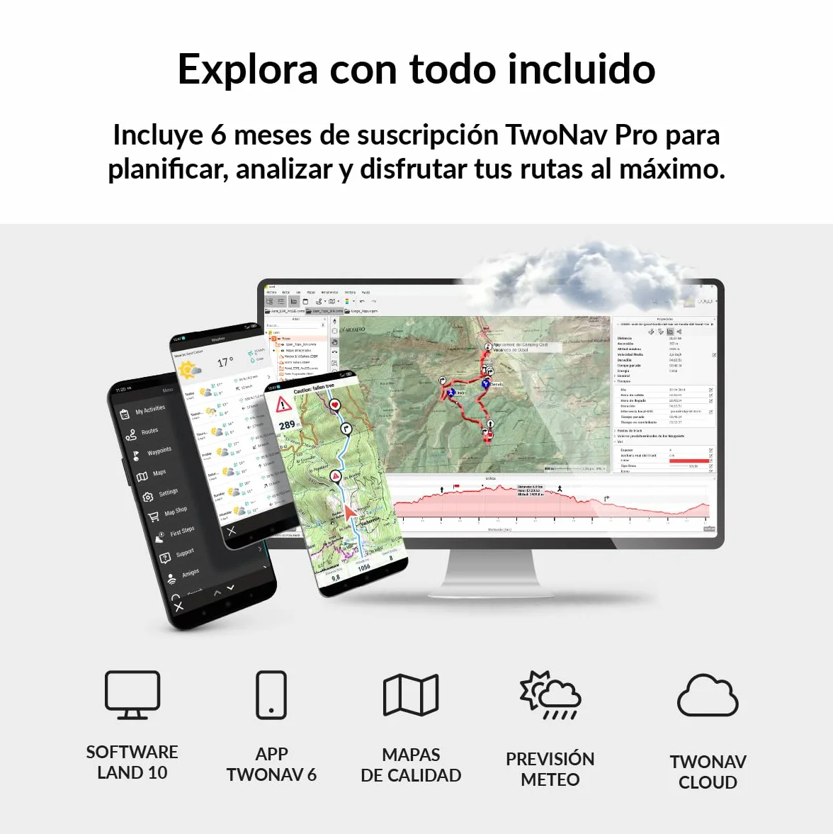 TwoNav Aventura 2 Plus (32 GB) + MicroSD (128 GB) + Mapa Completo España IGN Topo 1:25.000 Instalado, GPS de Mano con Pantalla Amplia 3.7 Pulgadas, Botones y Joystick para montaña, Alpinismo