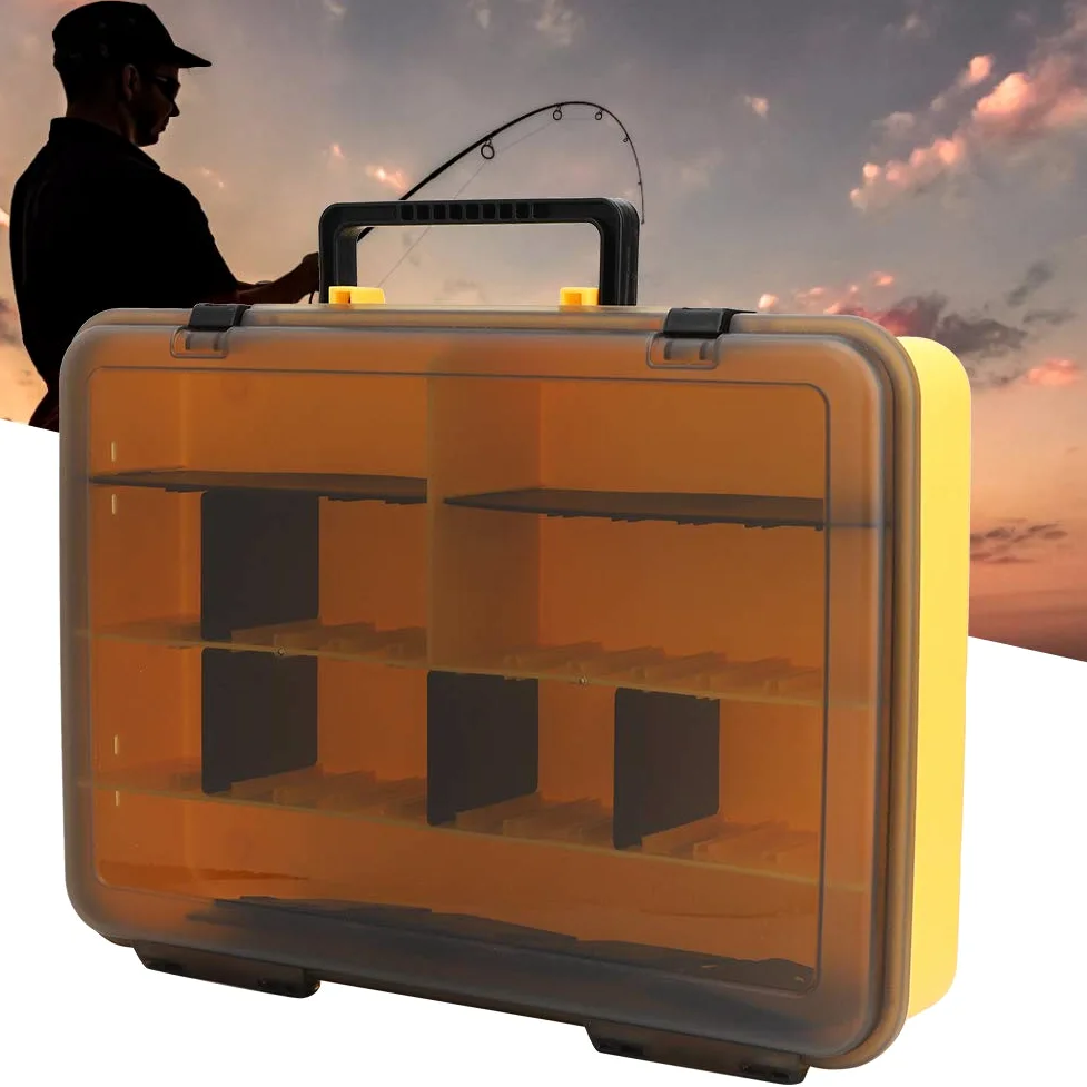 Organizador De Caja De Aparejos De Pesca Impermeable, Cajas De Aparejos Con Divisores, Caja De Aparejos Para Pesca, Maleta De Señuelo De Una Sola Capa, Caja De Almacenamiento De Plástico, Gabinete De