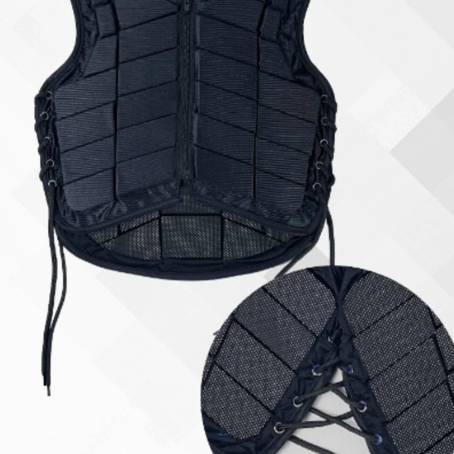 Chaleco Ecuestre con Protección contra Impactos Accesorio para Montar Caballos Chaleco Ecuestre con Lados Ajustables Malla Transpirable y Acolchado, Azul, Grande