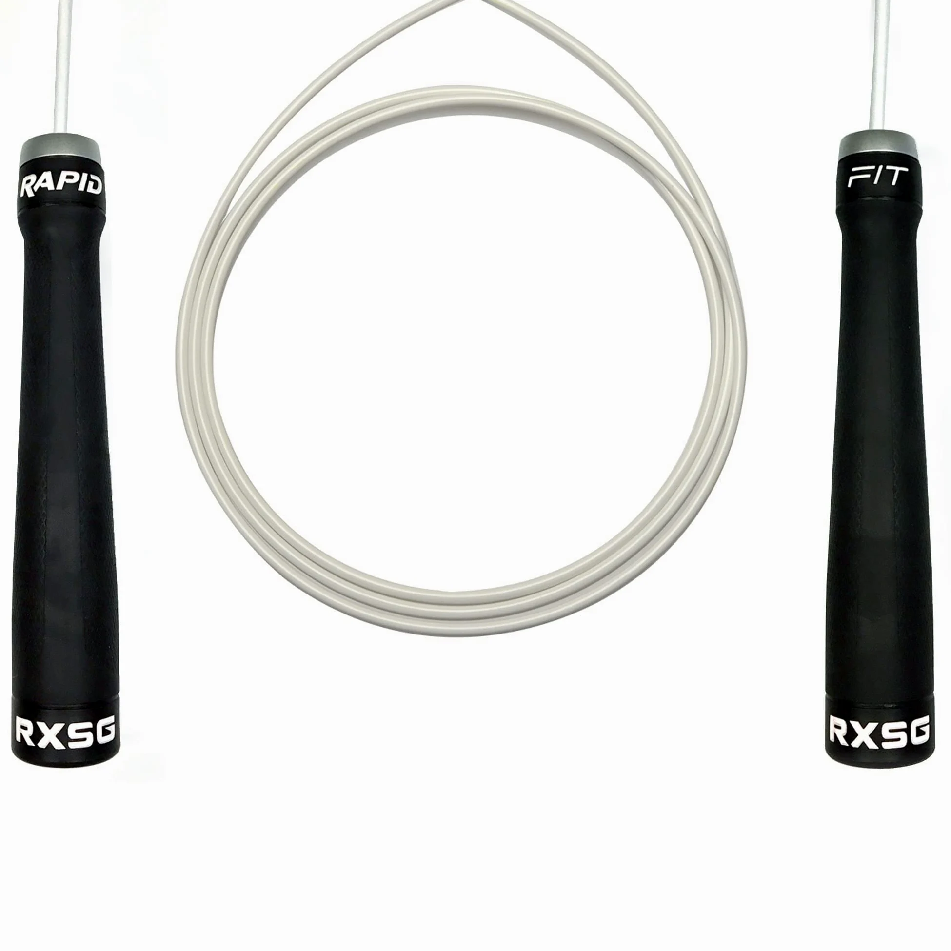 RX Smart Gear RapidFit - Cuerda de saltar ajustable con asas ergonómicas de doble rodamiento, cuerda de saltar de fitness para ejercicio, entrenamiento, entrenamiento deportivo