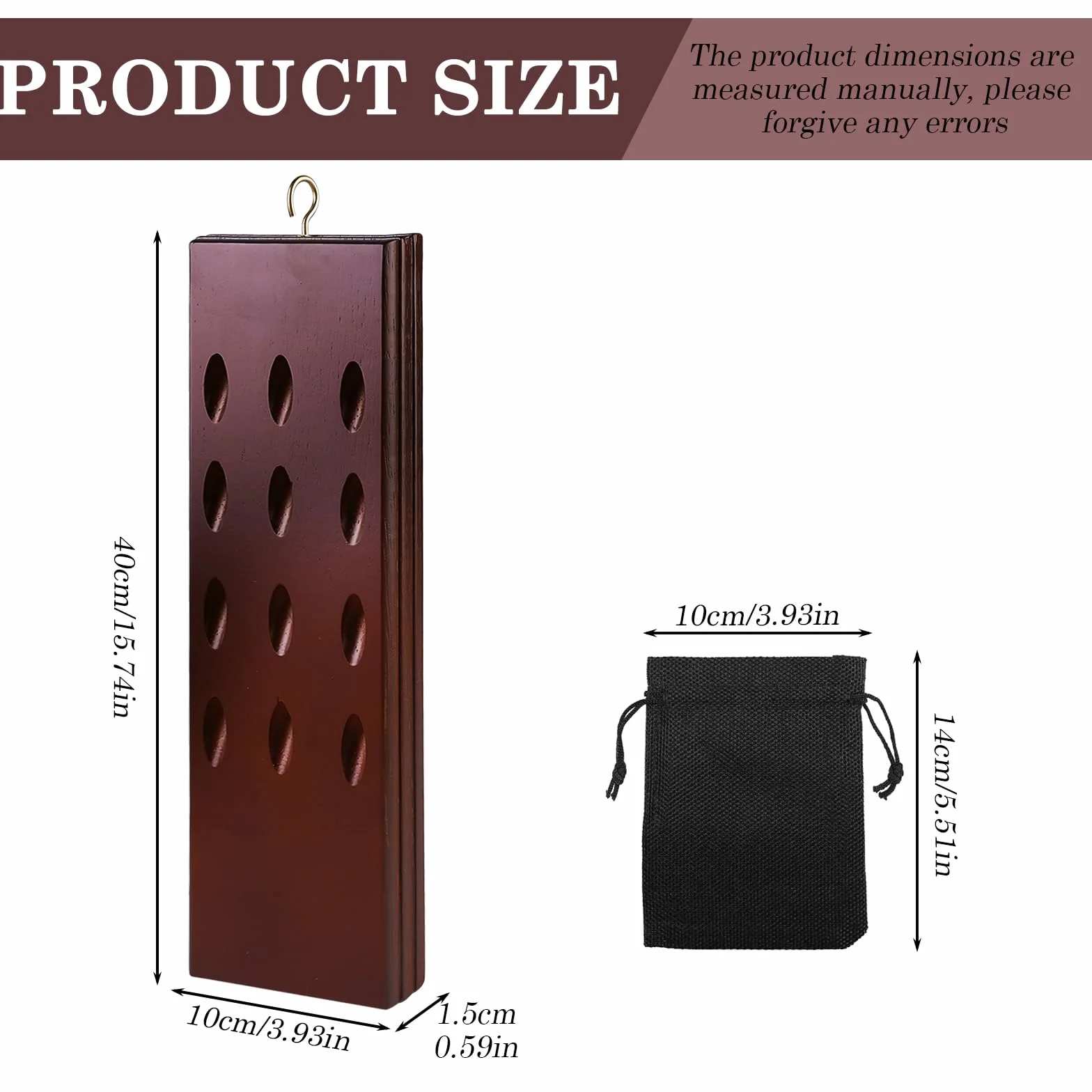 Soporte para dardos de madera para colgar: soporte para diana con clavos de metal y bolsillo para dardos, soporte para 12 dardos, accesorios para dardos, práctico almacenamiento para dardos de