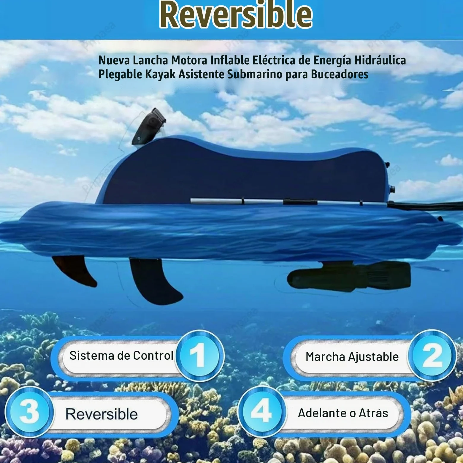 Motor 500w/700w Brushless Moto De Agua Hinchable, Propulsor AcuáTico, Lancha Hinchable Electrica,Potente HéLice para Surf, Pesca Y Buceo para Adulto A
