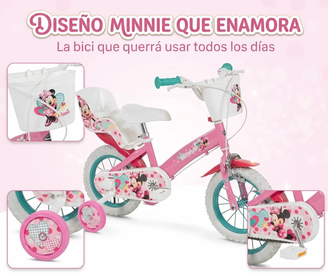 TOIMSA Bicicleta 12" Minnie Huffy (3/5 años), Multicolor
