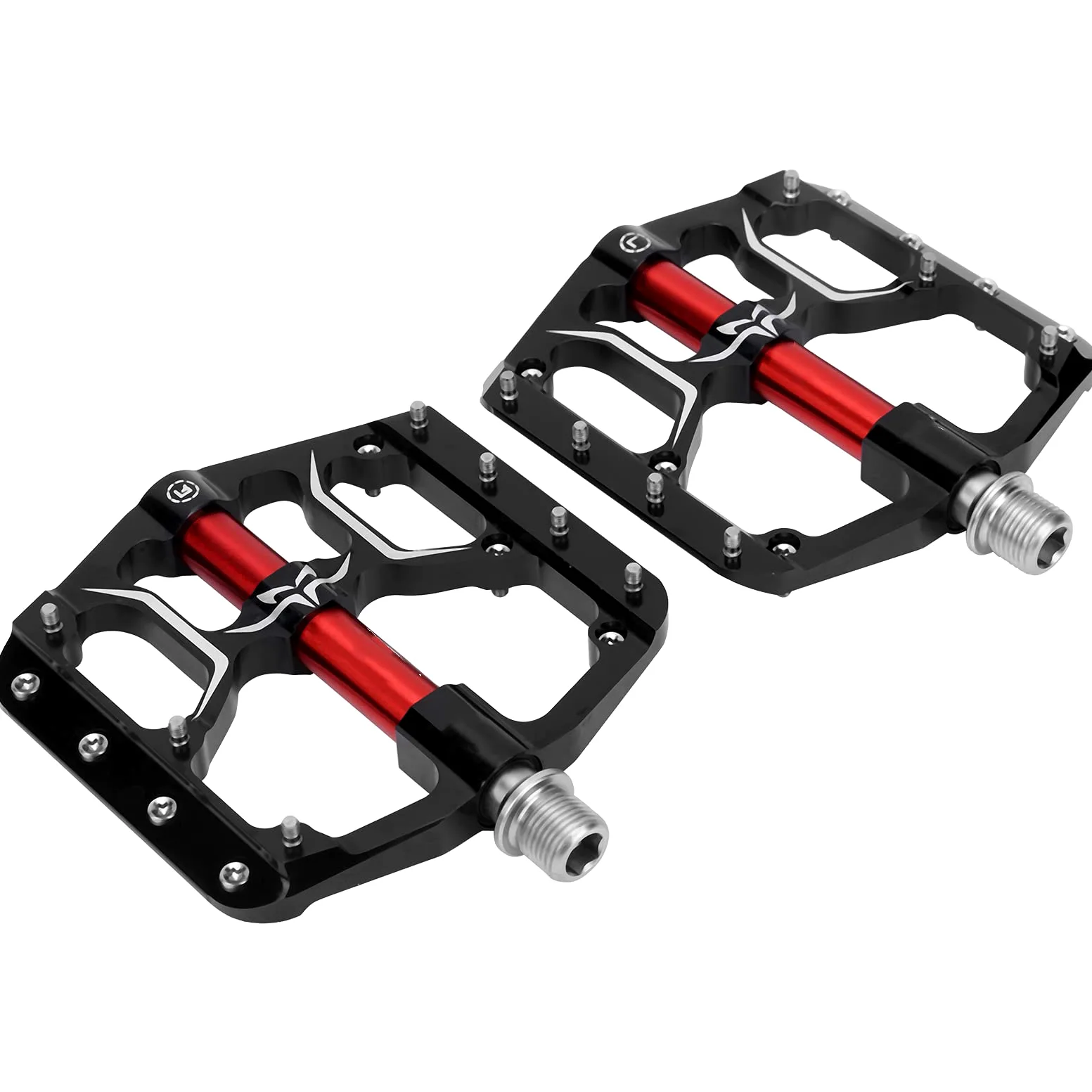 HUIOP Pedal de Bicicleta Pedal de Plataforma 3 Rodamientos Acero Al Cromo Molibdeno Duradero para Ciclismo Negro 120 X 105 Mm