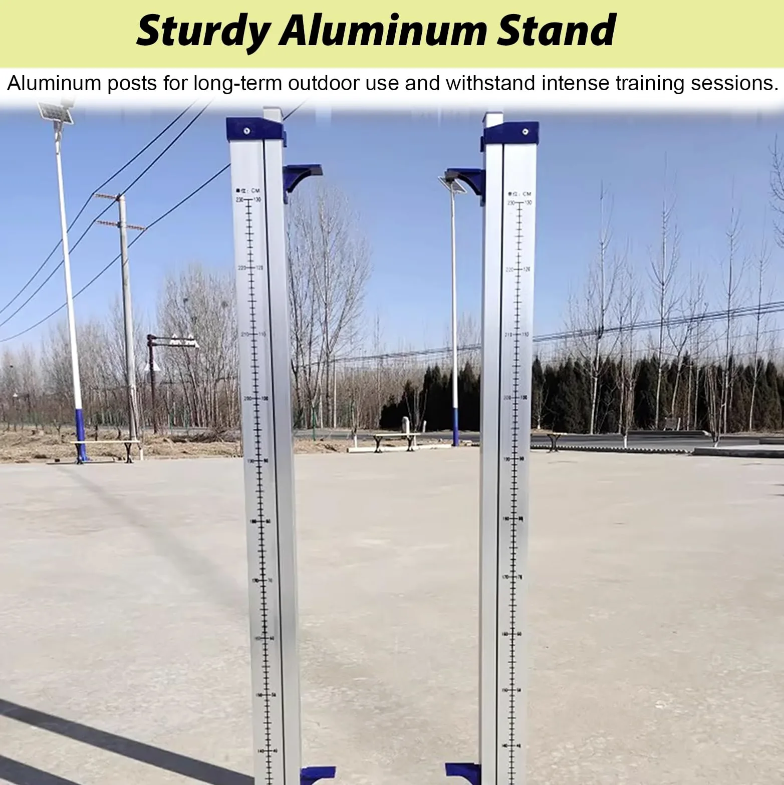 Competition Athletic High Jump Standards, soporte de entrenamiento de salto resistente con base, probador de pista esencial para la escuela secundaria