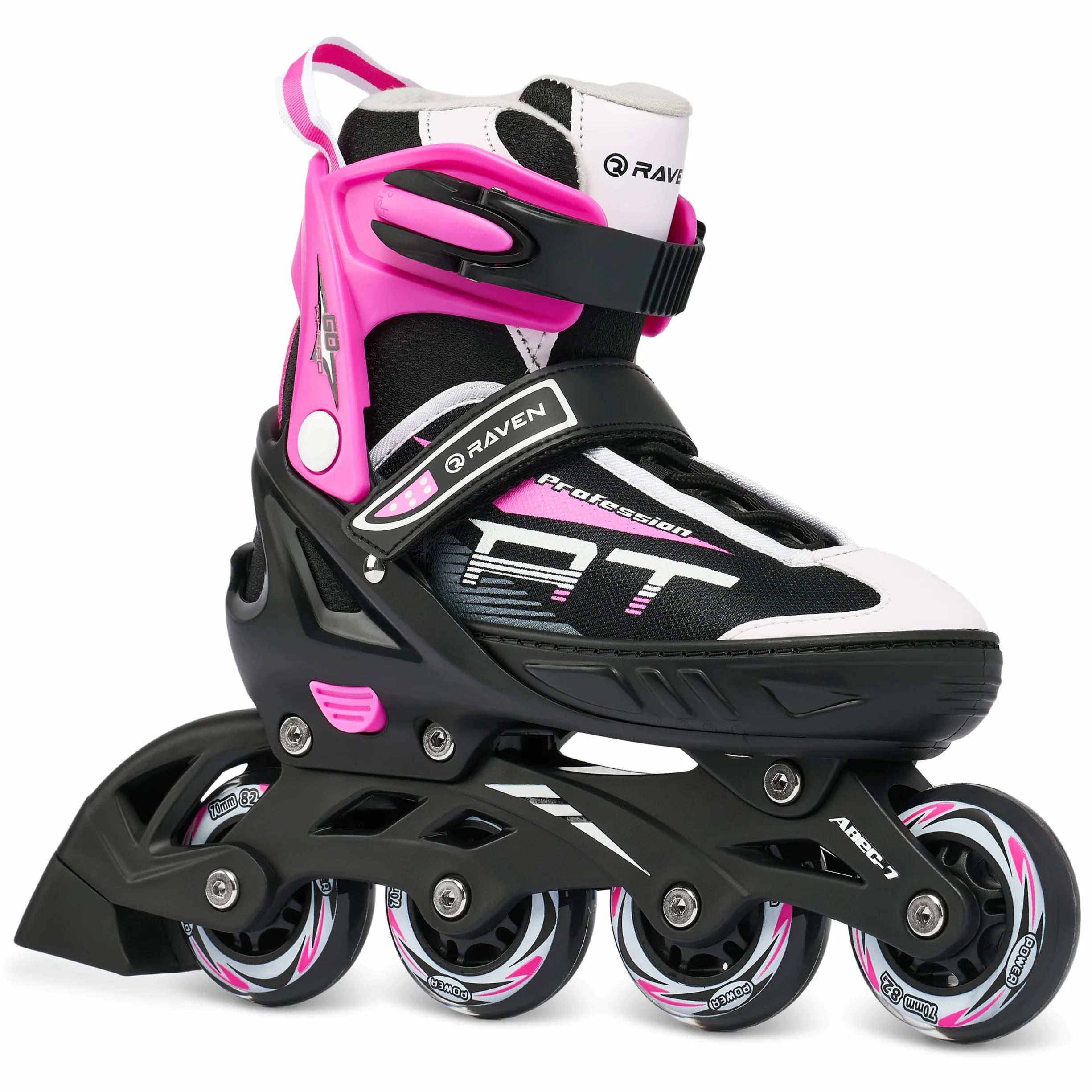 RAVEN Patines en línea 3 en 1 Ajustables Negro/Rosa 35-39