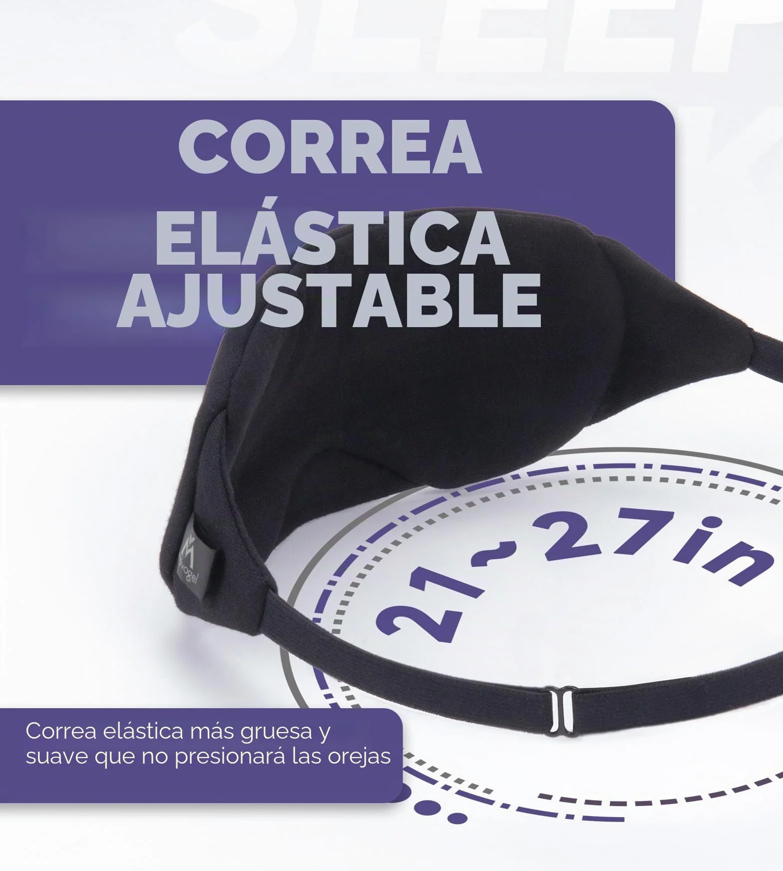 Mavogel Antifaz de algodón para dormir, bloqueo de luz, puente nasal ajustable, incluye bolsa de viaje