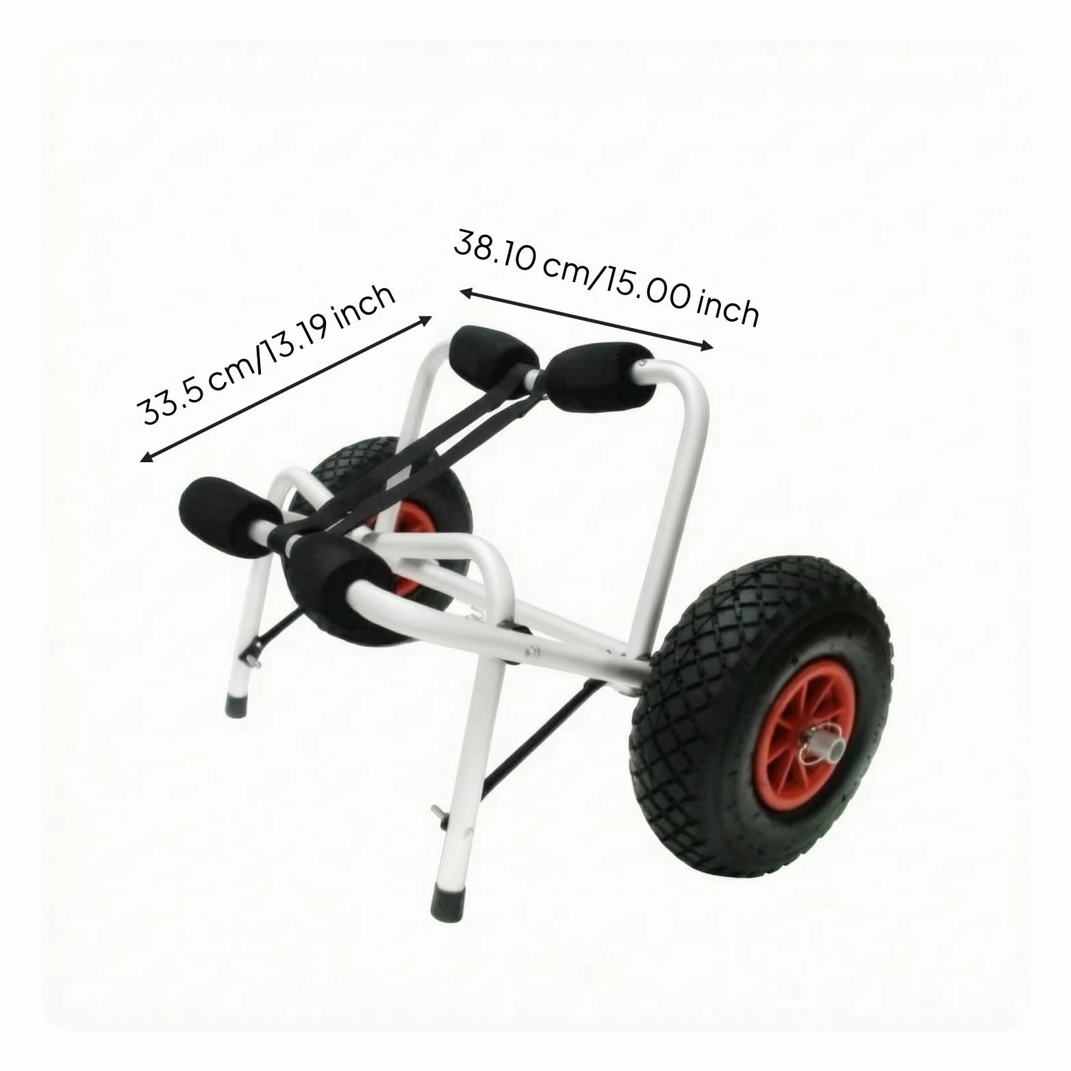 Carrito de Kayak Plegable Carro Remolque Soporte Transporte Carga Marco de Aluminio con Neumáticos Inflables y Acolchado de Espuma Adecuado para Embarcadero Lago Excursiones