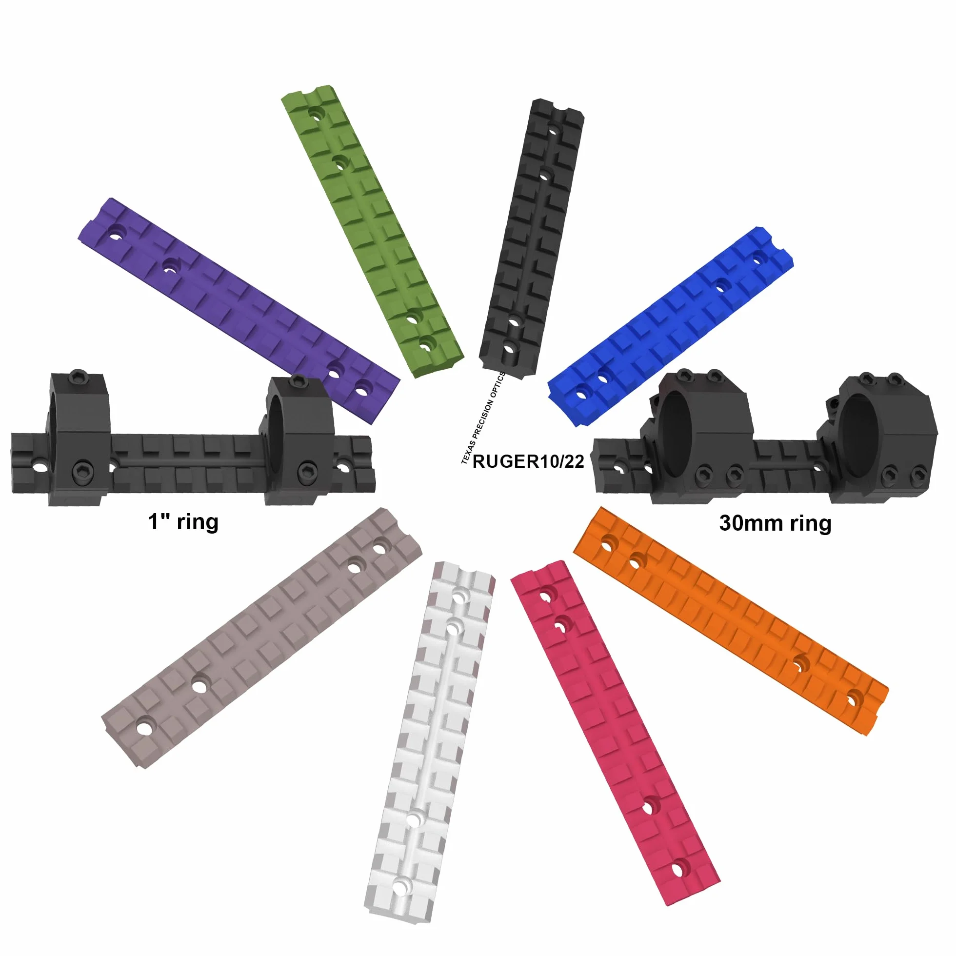 Montaje en carril Picatinny Ruger 10/22 para punto rojo, gafas telescópicas y ópticas (Rg10/22-plata)