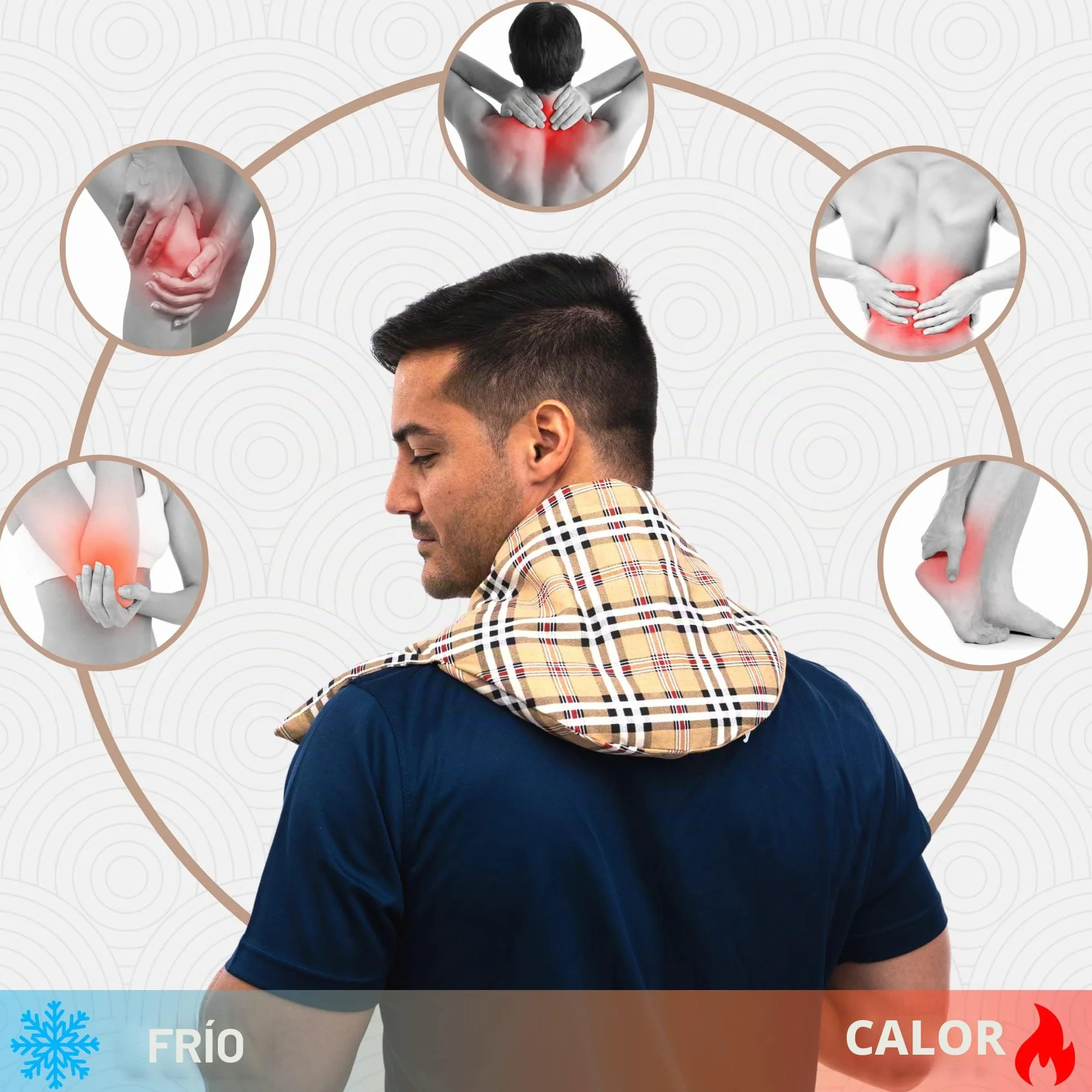 Feel Recovery Saco Térmico Semillas Cervical Almohada Cuello 60x22 cm Microondas Cojín Semillas Funda Lavable Algodón 100% Lavanda Oxford