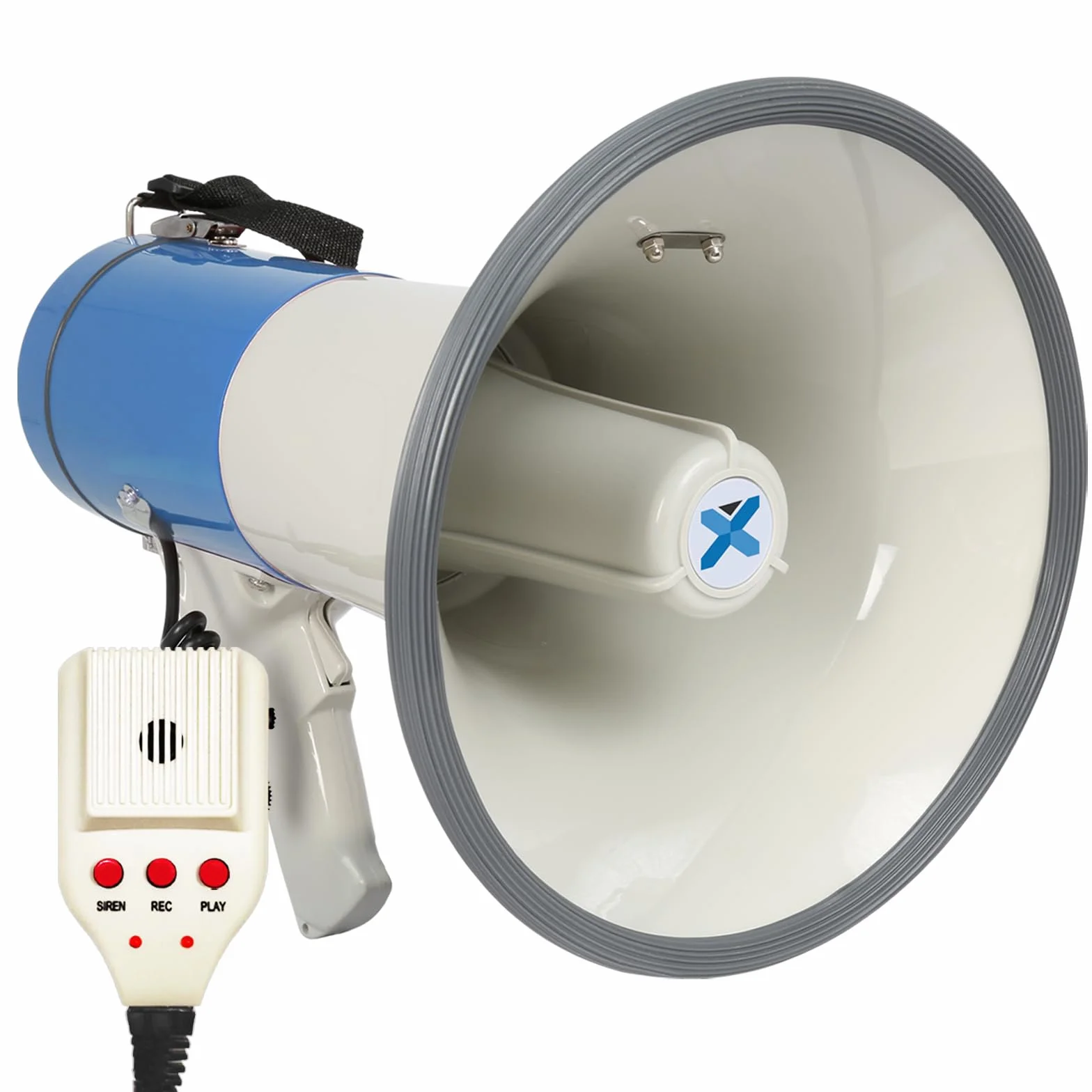 Vonyx Megáfono Portátil 55W 60W 65W Grabación 1,2 km Micrófono Extraíble Reproductor MP3 USB Correa Hombro