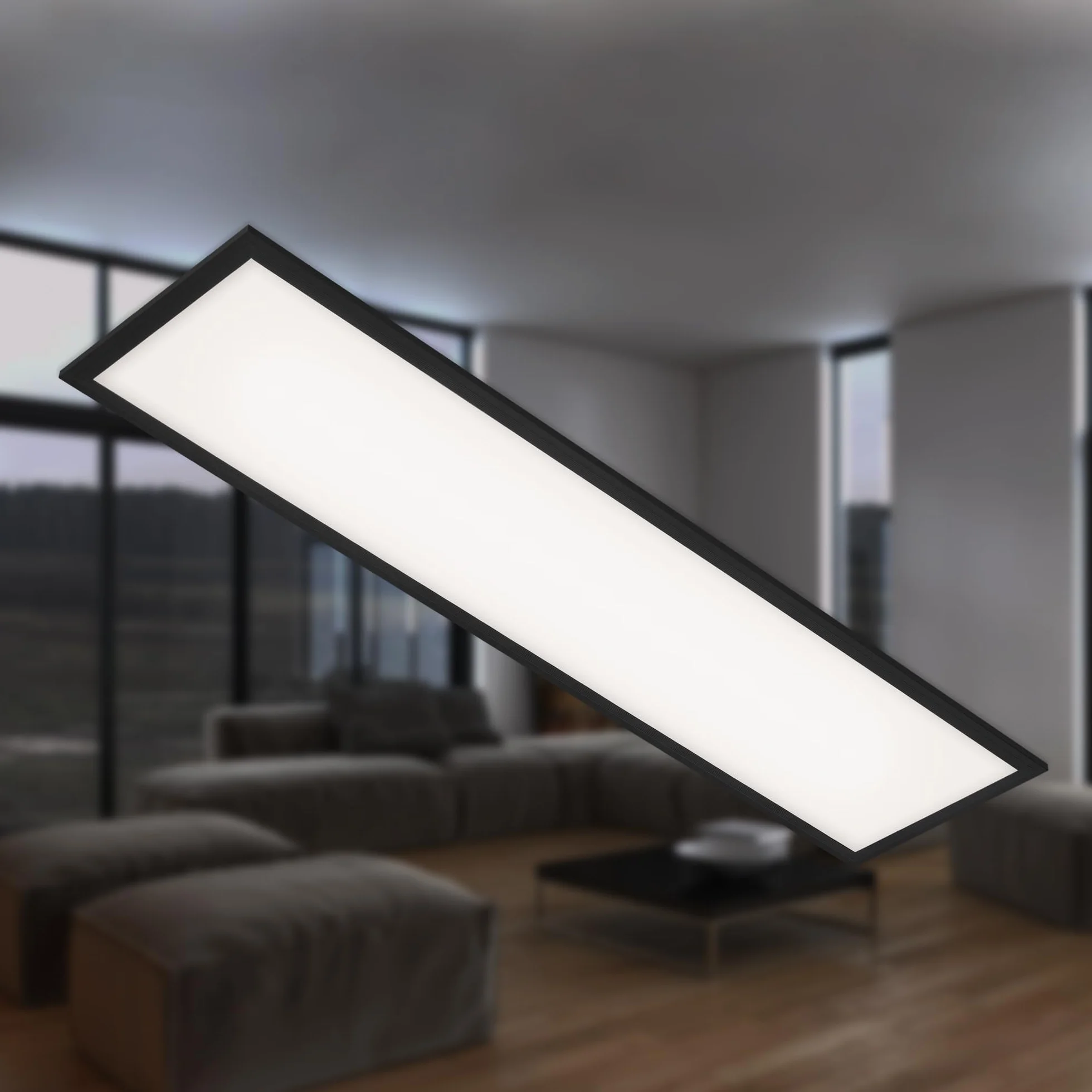 Plafón LED Ultra Plano 22W 2200 Lúmenes 4000K 100x25x6cm Negro
