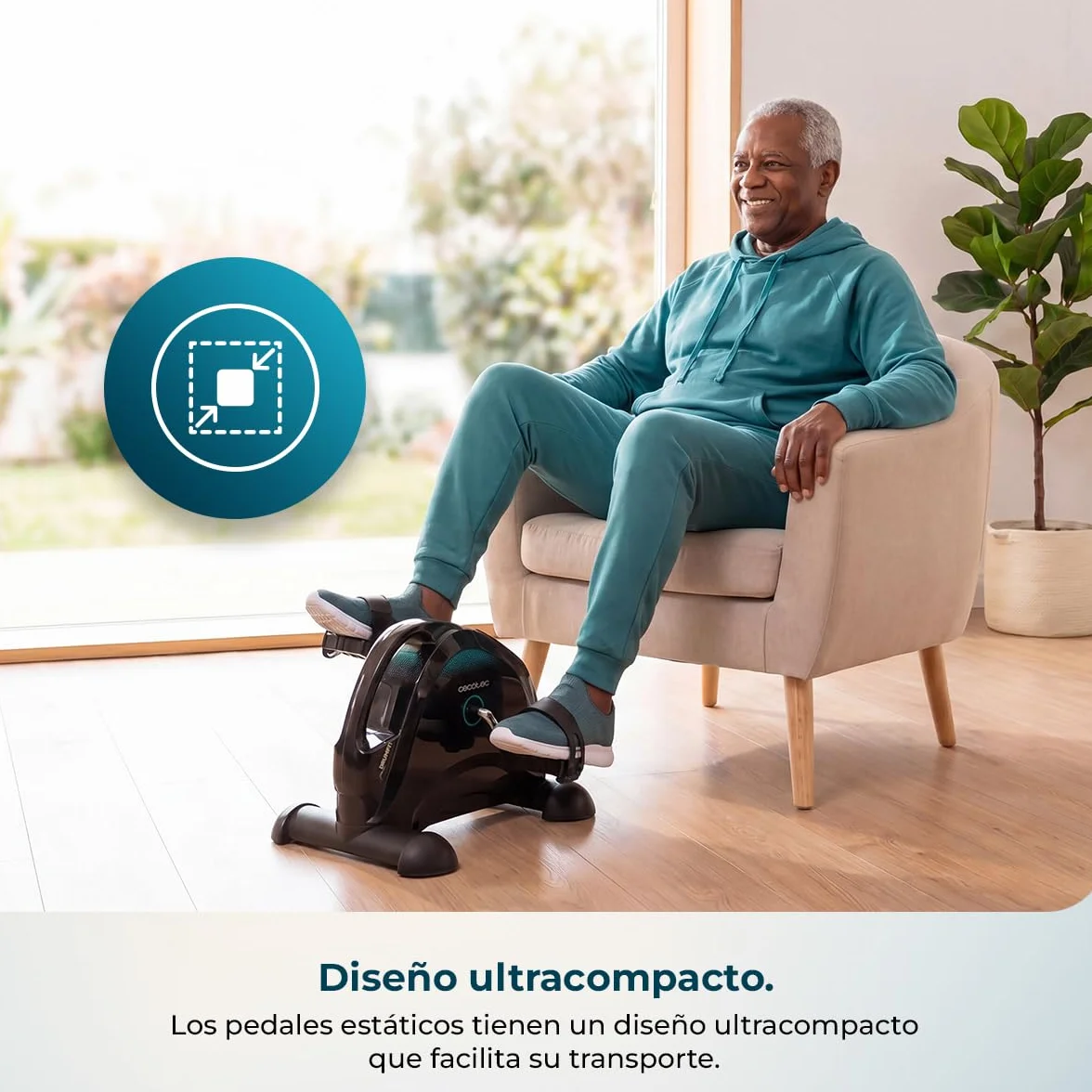 Cecotec Pedales Estáticos Drumfit Cycle Compact Neo. Compacto, Niveles de Resistencia Regulables Manualmente, Funcionamiento Sencillo e Intuitivo, Pantalla LCD, Peso Máximo 100 Kg