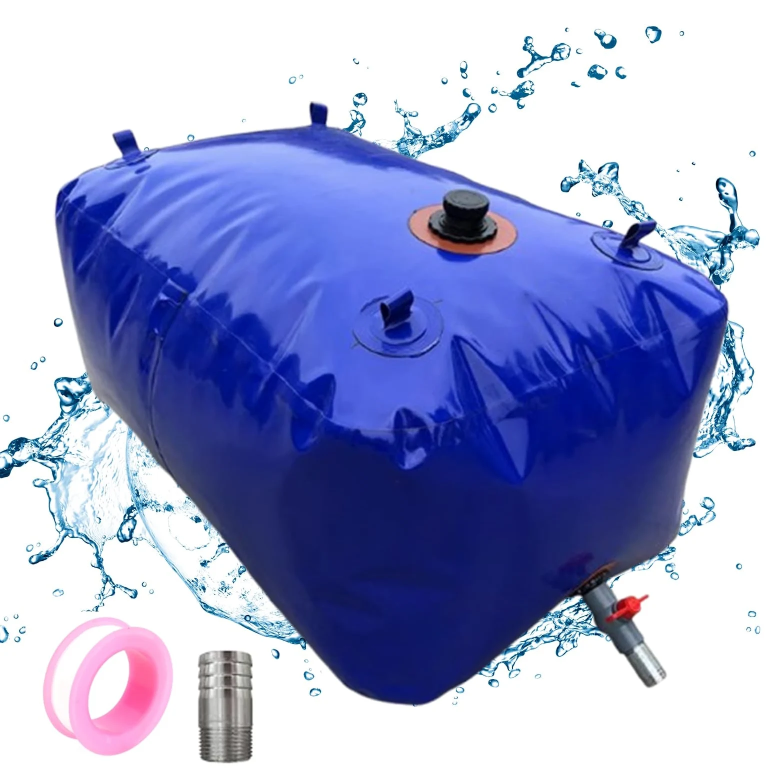Deposito Agua 1000 litros, Depósito Agua Camper con Transporte Manual, Deposito Agua Flexible for Agua de Emergencia, RV, Riego, Azul, 1000L