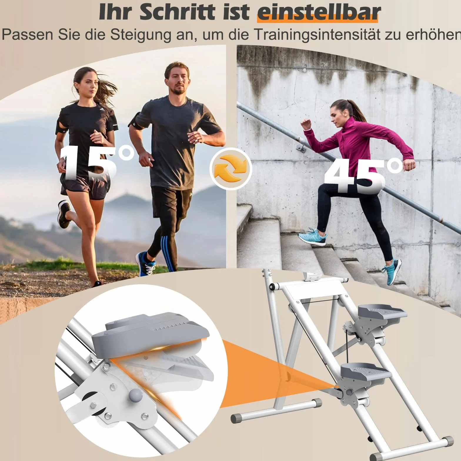 Stepper Vertical Plegable,CEIEVER Máquina de Escalada para Gimnasio en Casa Máquina de Cardio Stepper para el Hogar con Monitor LCD,para Hombres y Mujeres