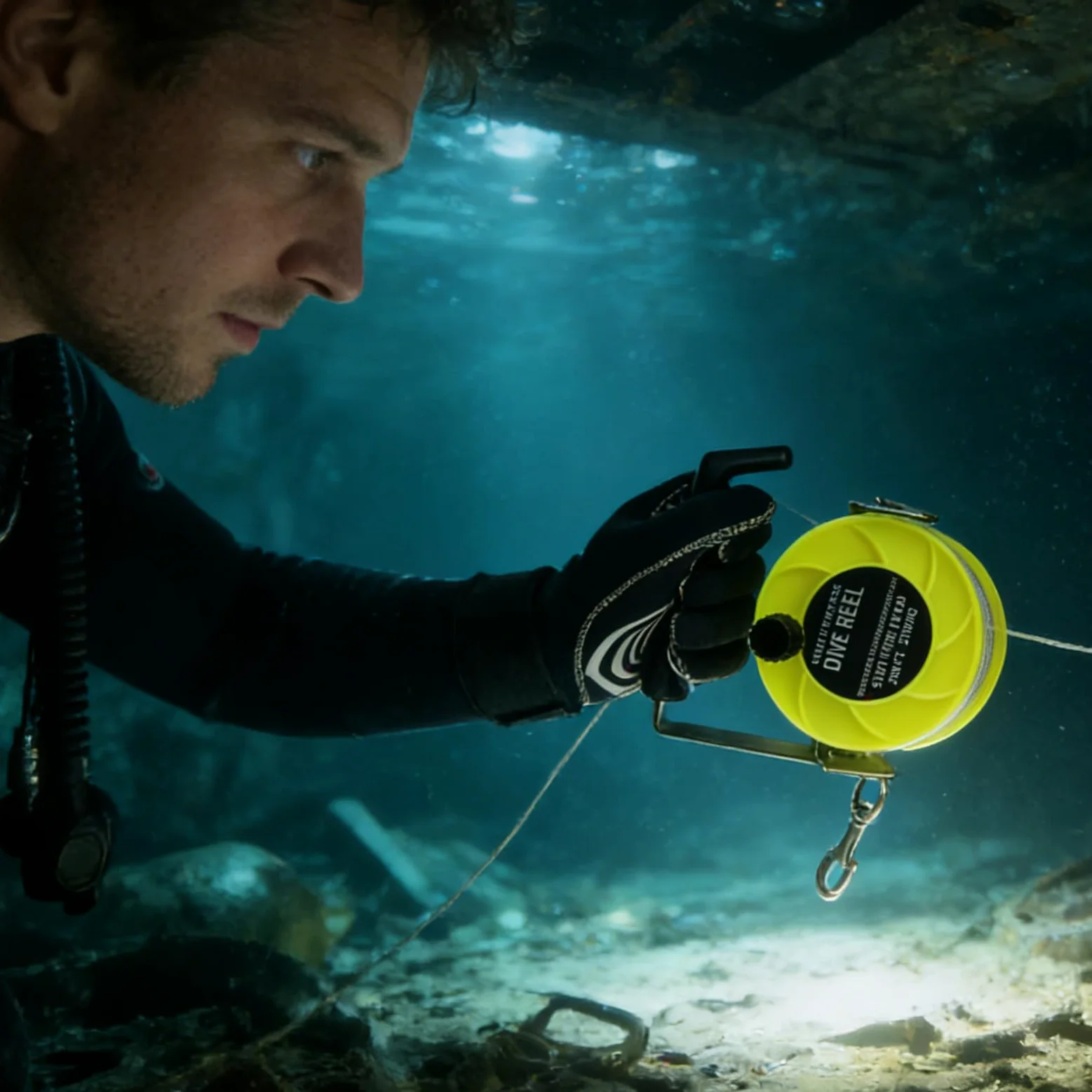 Carrete De Buceo Tirador De Cuerda De Nylon De 88 Metros De Alta | Carrete De Buceo Estable Para Pesca Submarina Embarcación Al Aire Libre Playa Subacuático Mujeres Y Hombres Buceo Con